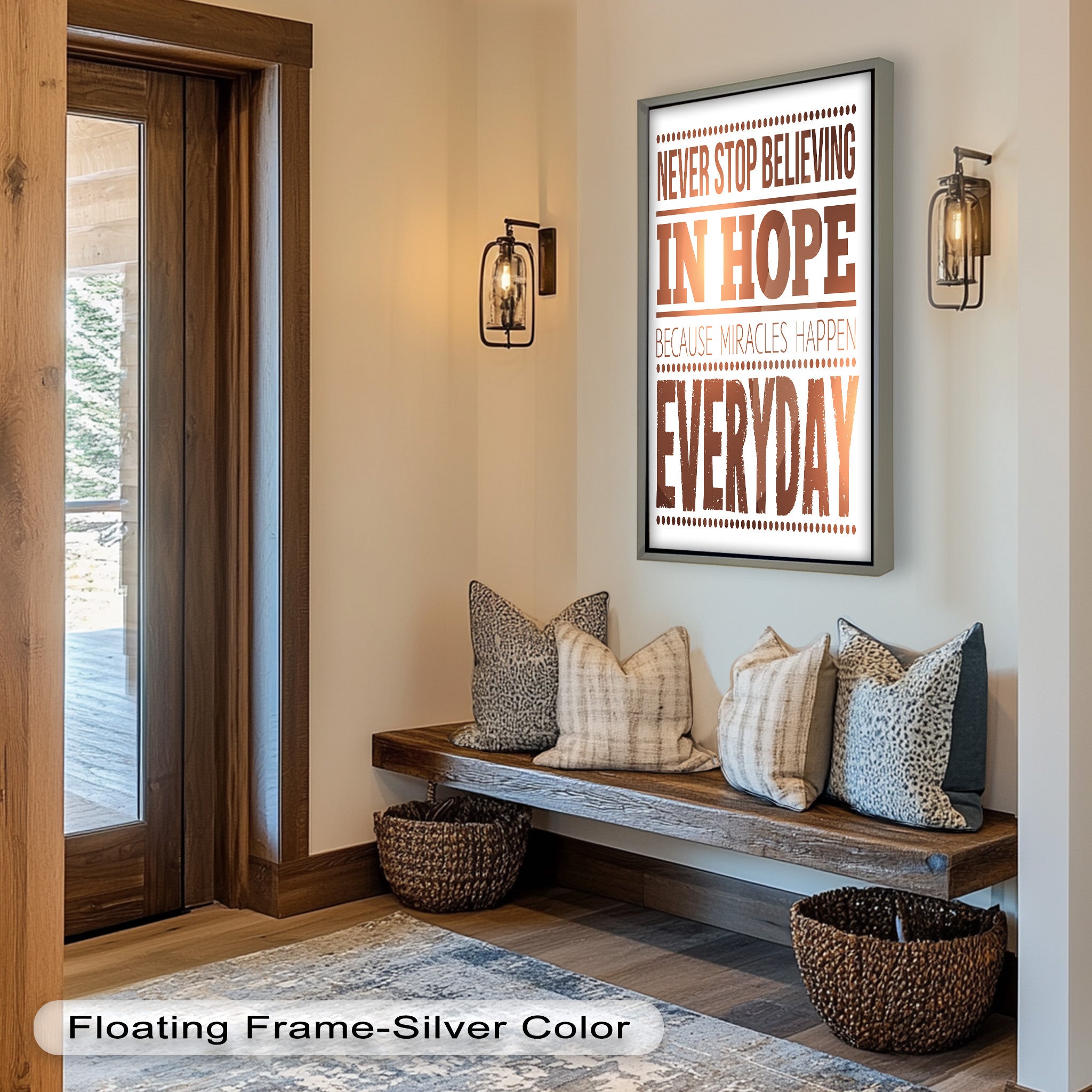 Inspiring 'Believe in Hope' Motivational Oil Painting - Uplifting Wall Art for Home, Office & Meditation Space