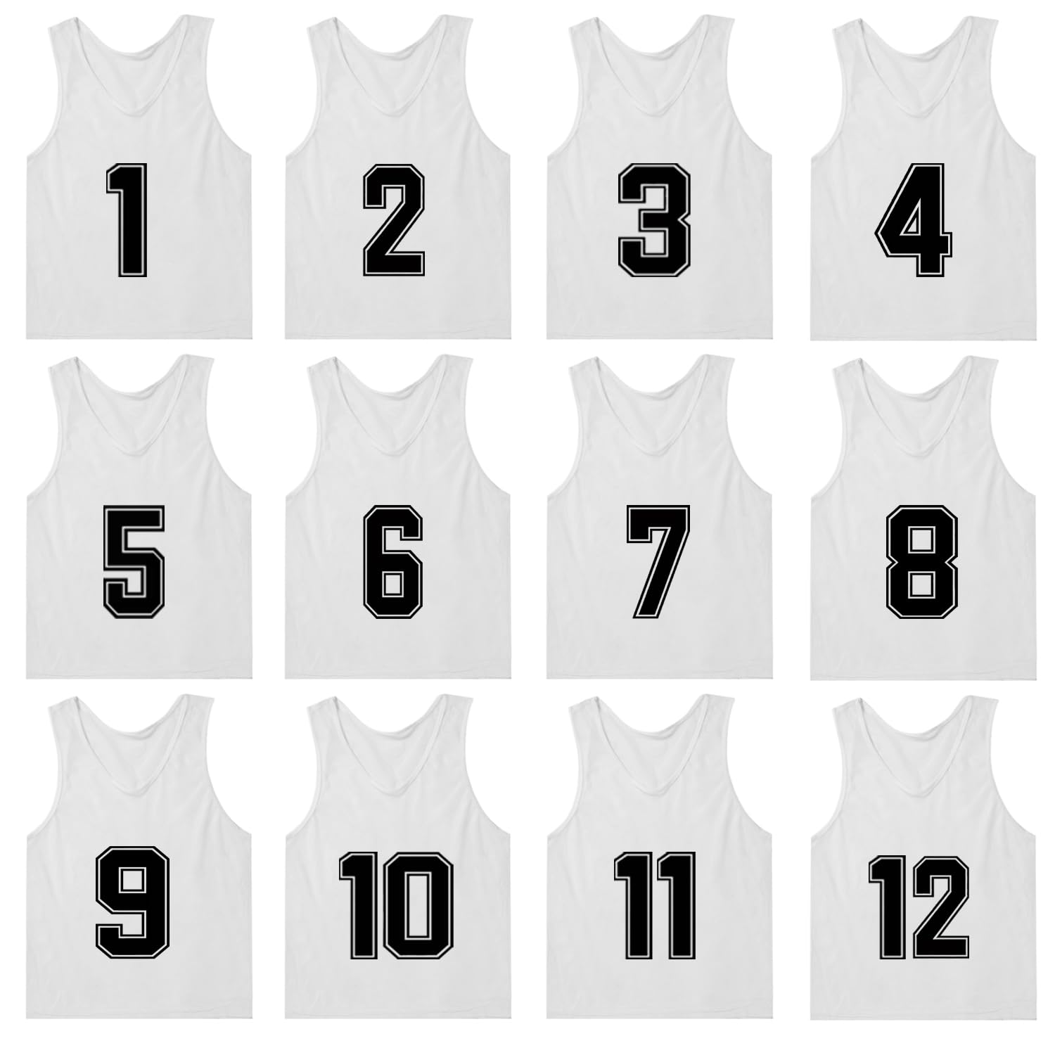 Breathable Nylon Mesh Soccer Training Vests - Reversible Scrimmage Pinnies for Adults & Youth with Numbered Bibs - Ideal for Team Practice, Drills & Sports Tournaments