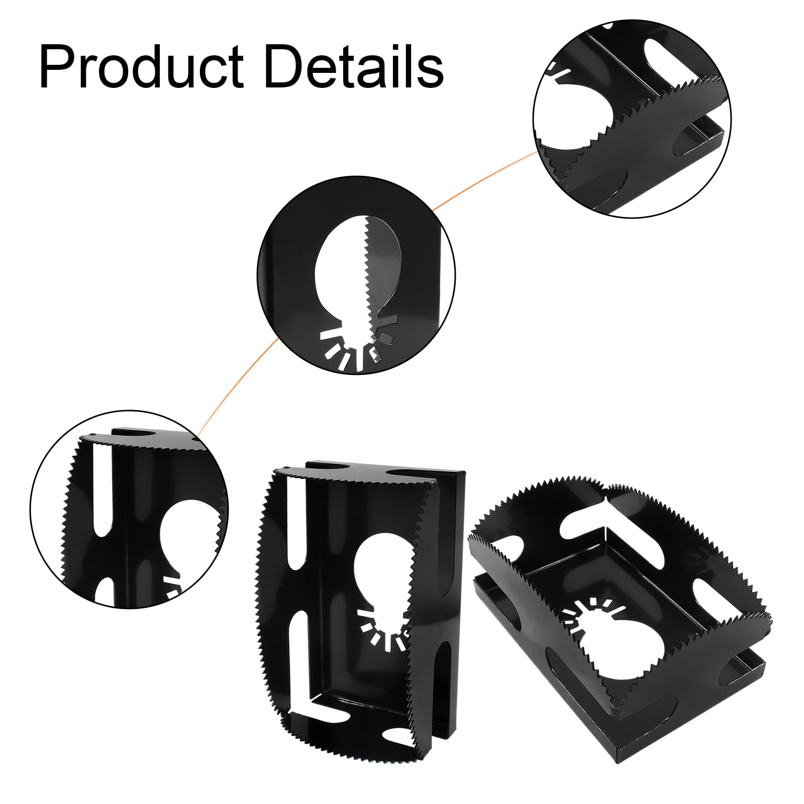 Biaungdo 2-Piece Square Slot Cutter Set - Stainless Steel Oscillating Multi-Tool for Drywall, Plastic, Metal & Wood - Perfect for Electrical Box Cutouts & DIY Projects (Black) - Ideal for Home Renovation, Carpentry & Electrical Installations
