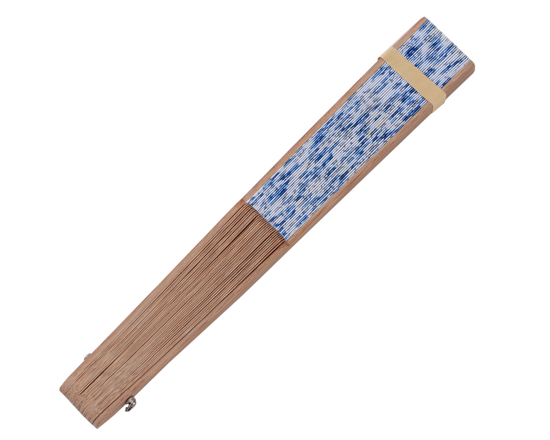 Elegant Blue Floral Printed Hand Fan - Portable & Stylish Cooling Accessory for Summer, Weddings, and Outdoor Events