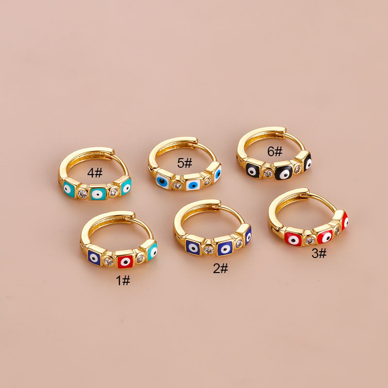 18K Gold Cartilage Hoop Earrings - Bohemian Evil Eye Earrings for Women | Perfect for Everyday Wear, Parties & Gifts | HSPJ751