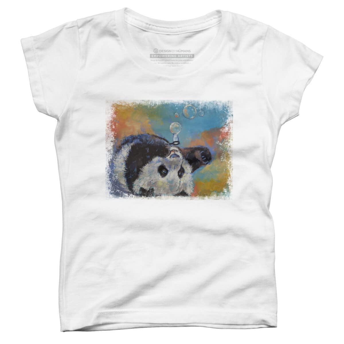 Design By Humans Girls' Blowing Bubbles Graphic Tee by Creese - Cute Cotton T-Shirt for Casual Wear & Summer Outfits