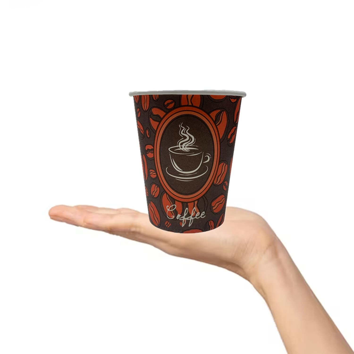 100 Pack 8 oz Disposable Paper Hot Coffee Cups - Eco-Friendly & Leak-Proof for Coffee, Tea, Hot Chocolate - Ideal for Coffee Shops, Offices, Parties, and Home Use