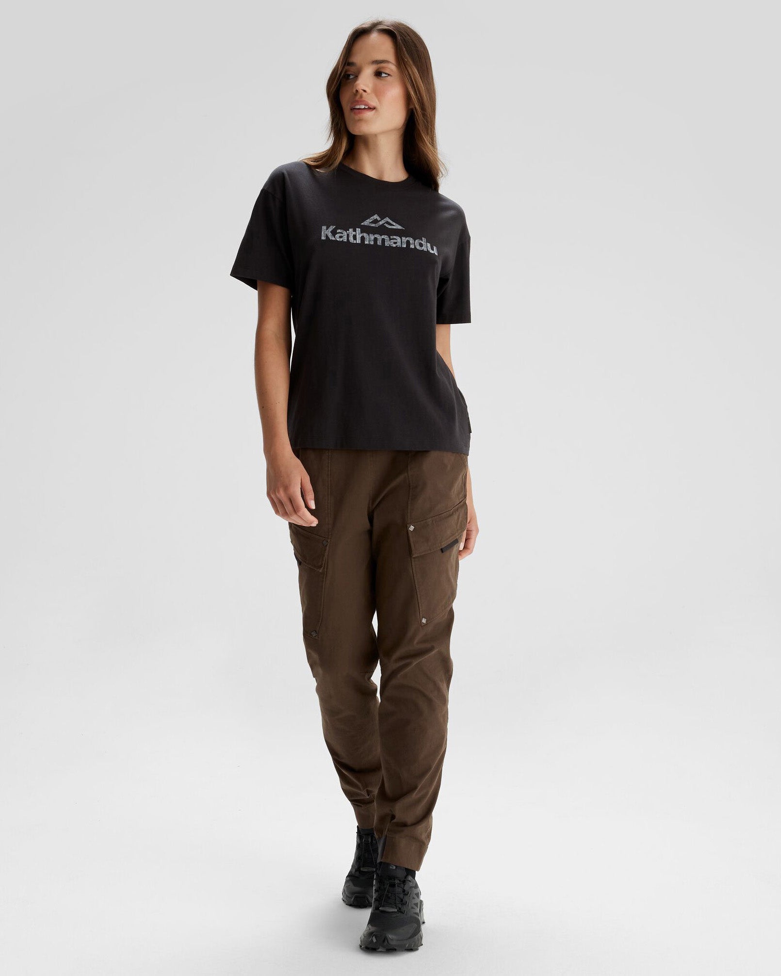 Women's Logo Organic Cotton T-Shirt - Black Stingray Design | Eco-Friendly Casual Wear for Everyday & Outings