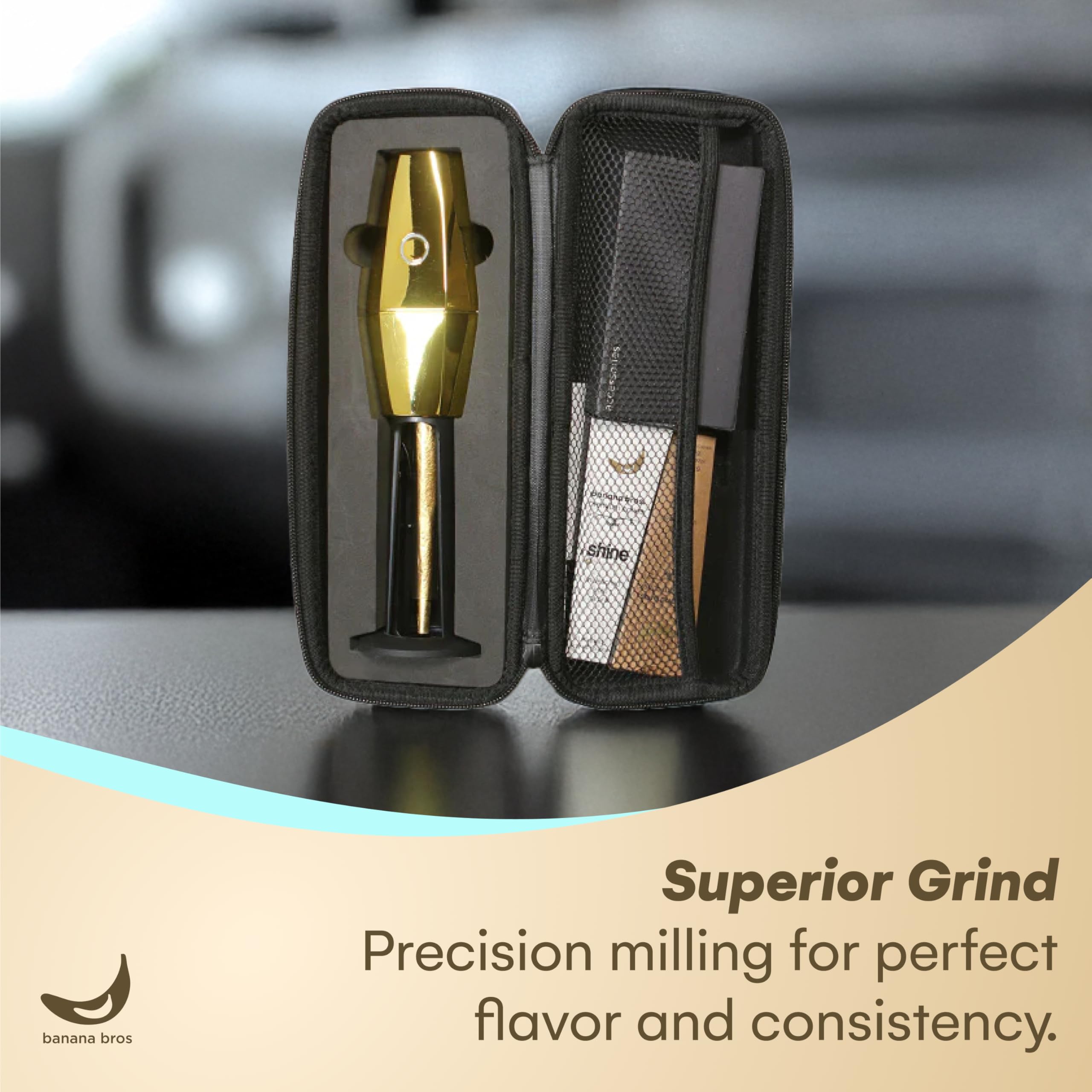Premium Electric Smart Herb & Spice Grinder - OTTO Automatic Grinder by Banana Bros with Pollen Catcher & Travel Case - Perfect for Kitchen, Camping & On-the-Go Use