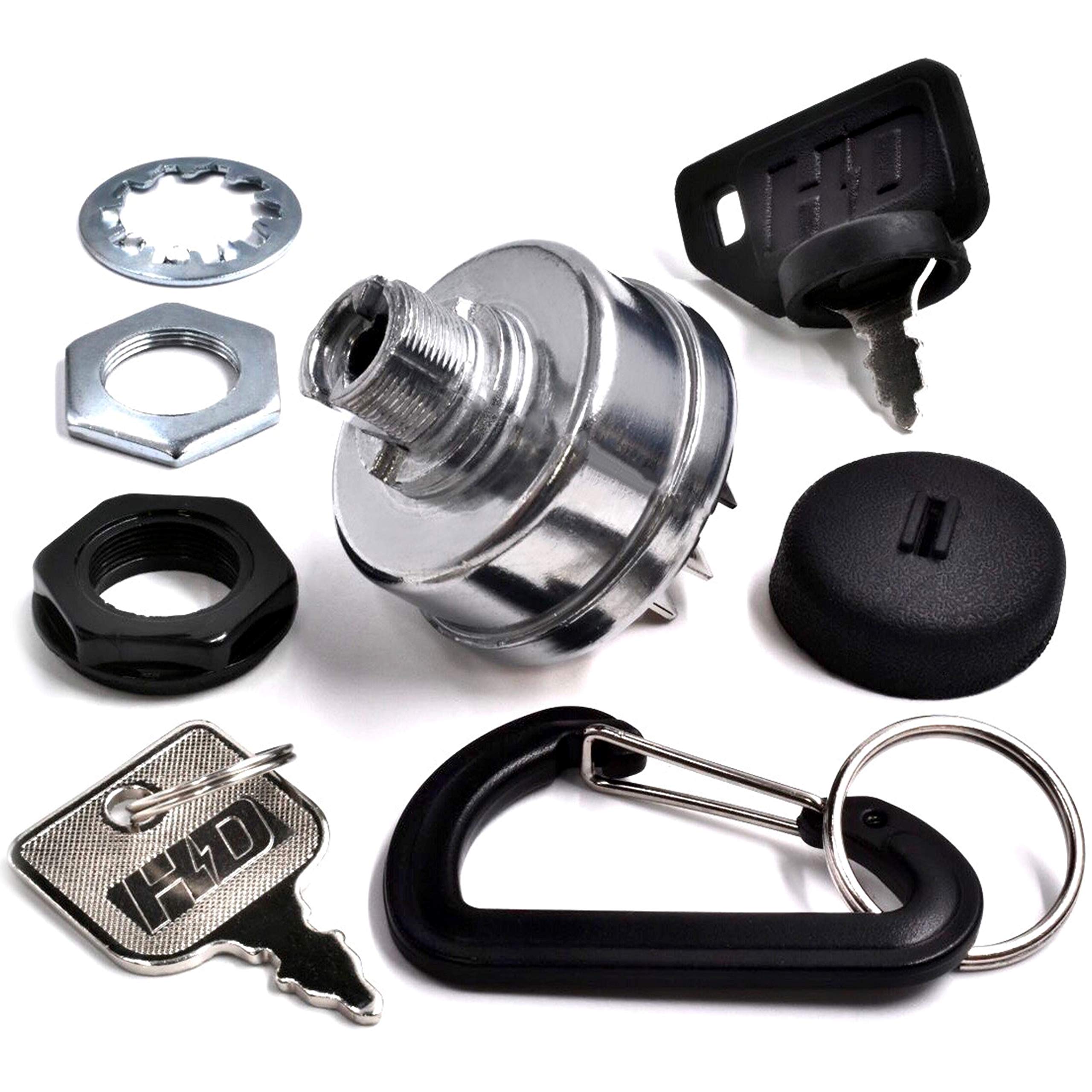 HD Switch Starter Ignition Key Switch Replacement for Encore World Lawn 423027 - Upgraded Soft-Grip Umbrella Key with 2 Keys & Free Carabiner - Dual Protection System - Perfect for Lawn Mowers, Tractors, and Outdoor Power Equipment