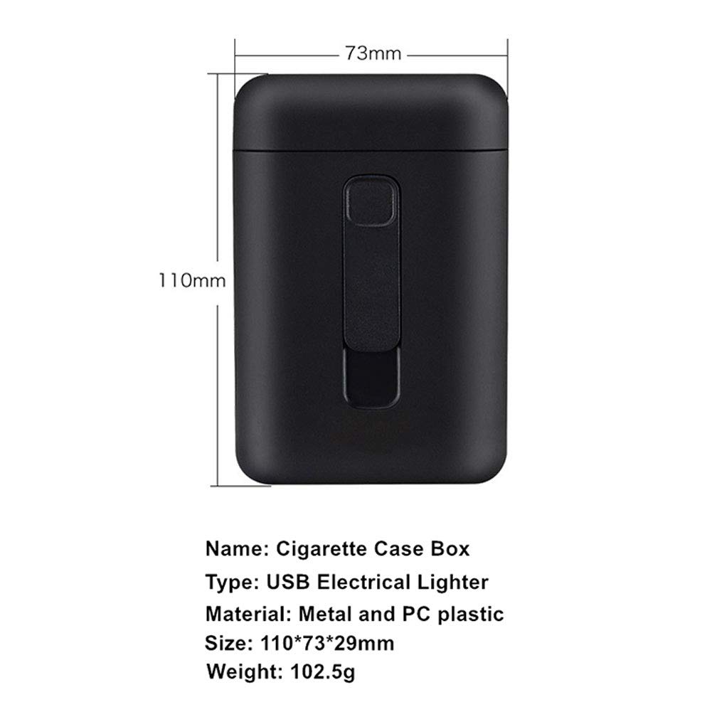 Premium Rechargeable Flameless Windproof Electric Lighter & Cigarette Case Combo - King Size Portable Pack Holds 20 Regular Cigarettes, USB Charging, 2-in-1 Design (Red) - Perfect for Travel, Camping, and Outdoor Smoking