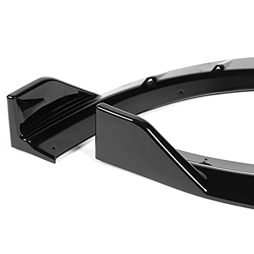 3PCS Front Bumper Lip Kit for 2015-2021 Dodge Charger | RA-Style Splitter Trim Protection Spoiler | Painted Black Air Dam Chin Diffuser | Enhances Aerodynamics & Sporty Look for Street Racing & Car Shows