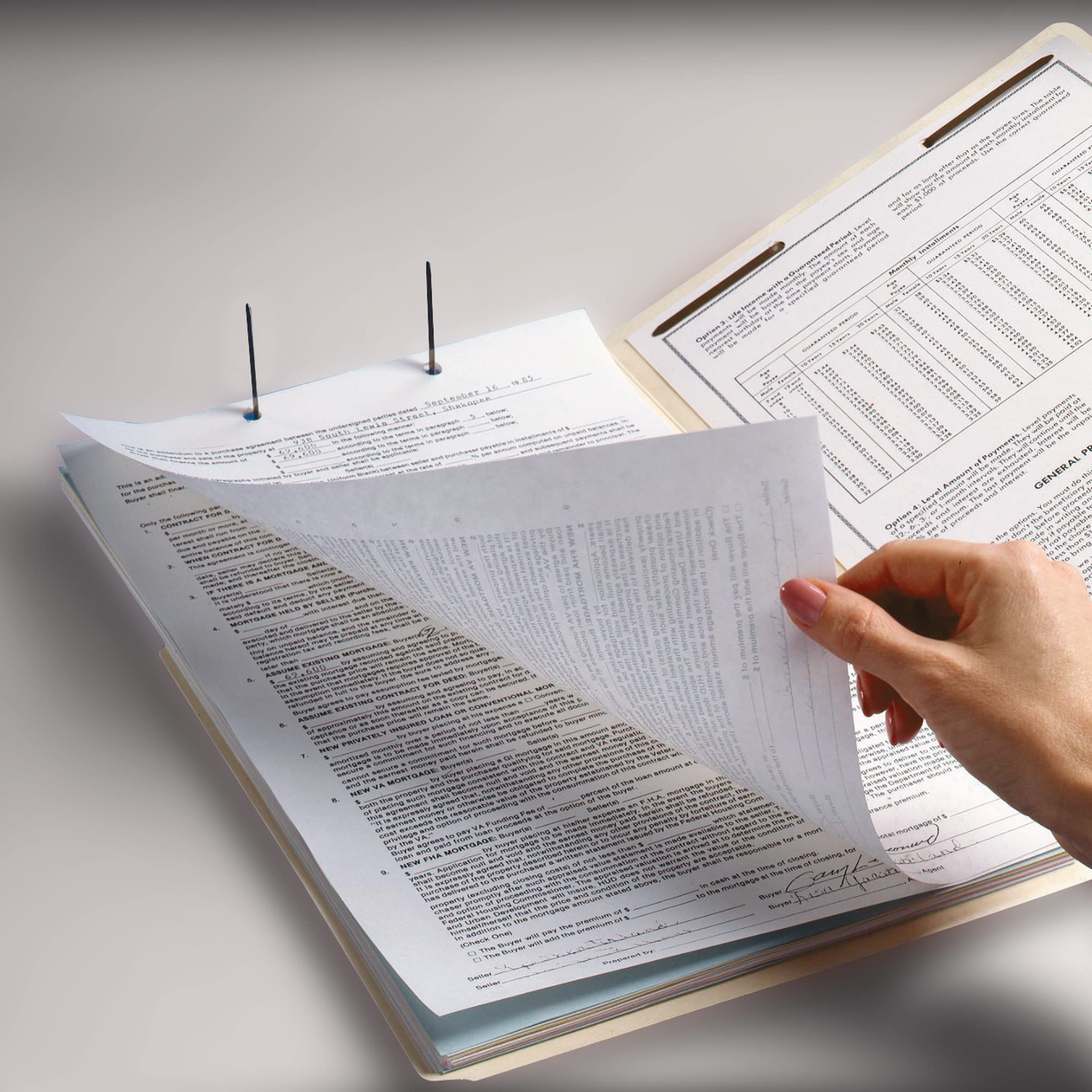 Smead End Tab Fastener File Folder - Shelf-Master® Reinforced Straight-Cut Tab, 2 Fasteners, Legal Size Manila - 50 per Box (37115) - Perfect for Office Document Organization & Filing Systems
