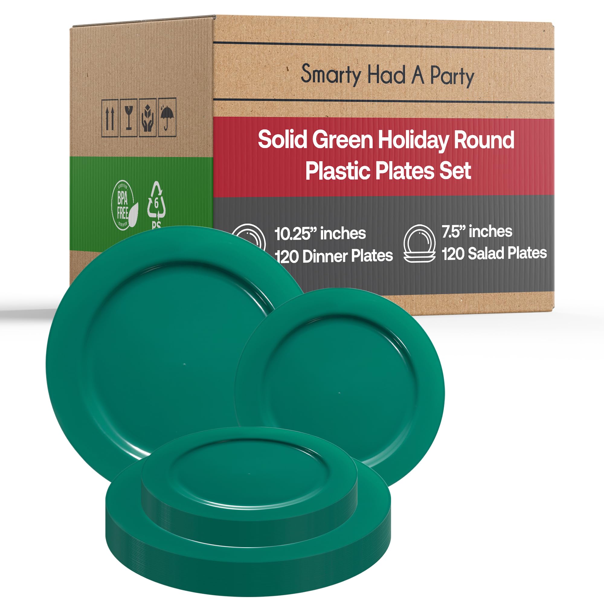 240-Piece Premium Green Disposable Plate Set - 120 10.25