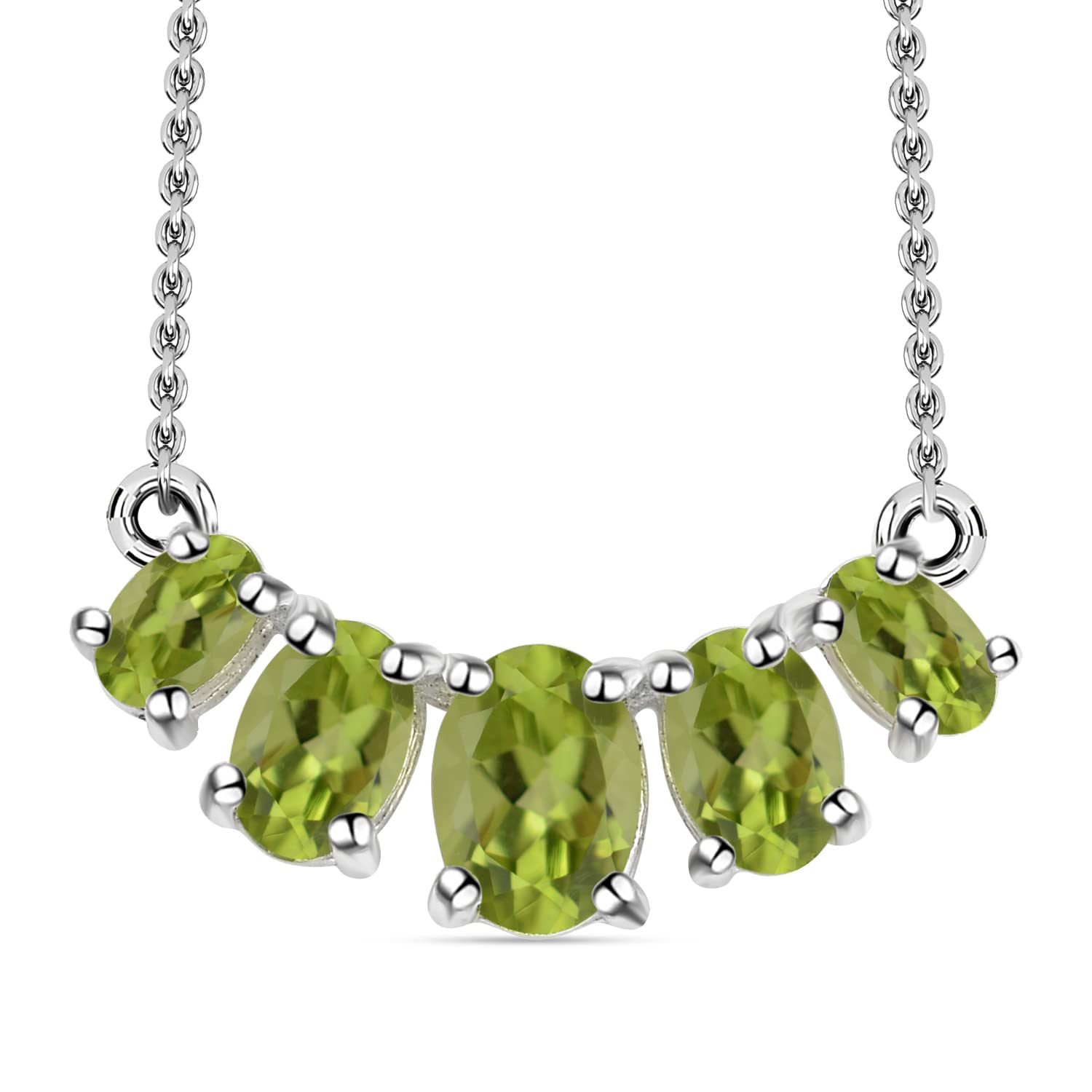 925 Sterling Silver Birthstone Necklace for Women - 18