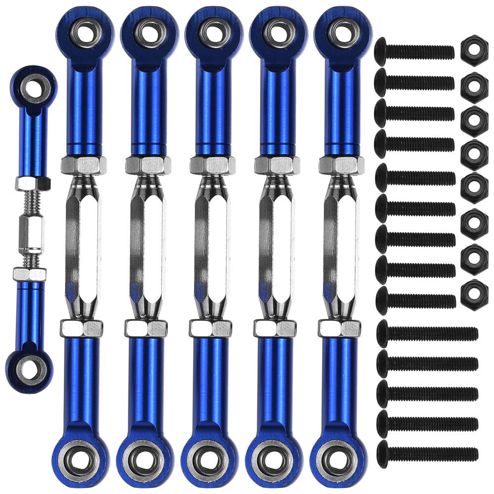7-Pack Adjustable Aluminum Alloy Turnbuckles & Camber Toe Links Set - Upgrade Parts for 1/10 Traxxas Slash 2WD RC Truck - Perfect for Racing, Off-Roading & Performance Tuning