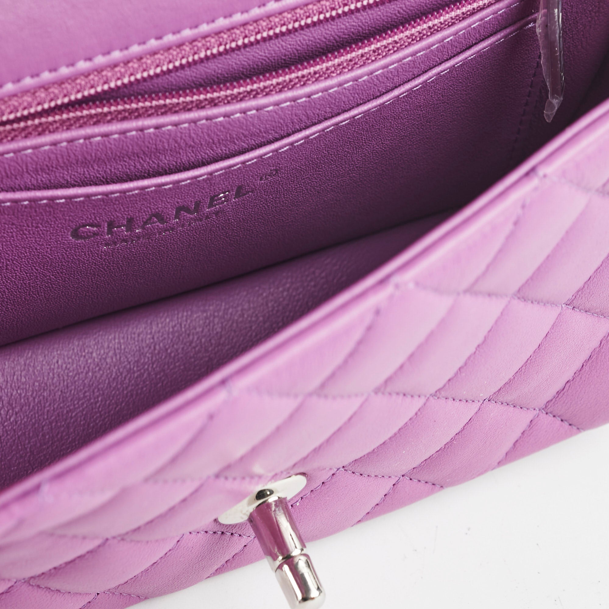 Chanel Mini Rectangular Flap Bag in Purple - Classic Quilted Lambskin with Gold-Tone Hardware | Perfect for Evening Events, Date Nights & Luxury Fashion Collectors
