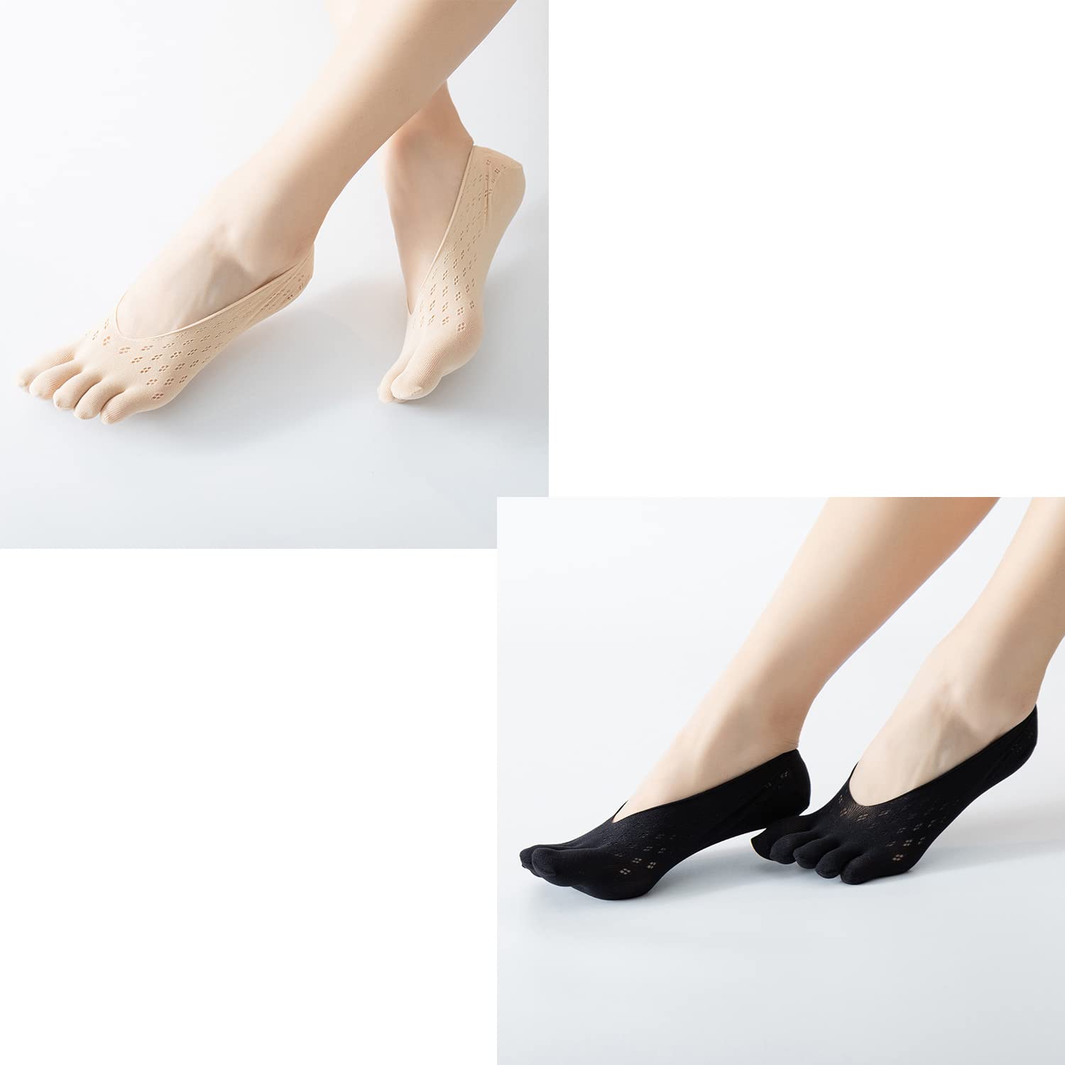 Orthopedic Compression Toe Socks for Women & Men - Non-Slip Silicone Grip Yoga Socks, Breathable No-Show Socks for Plantar Fasciitis Relief - Perfect for Yoga, Pilates, Running & Daily Comfort