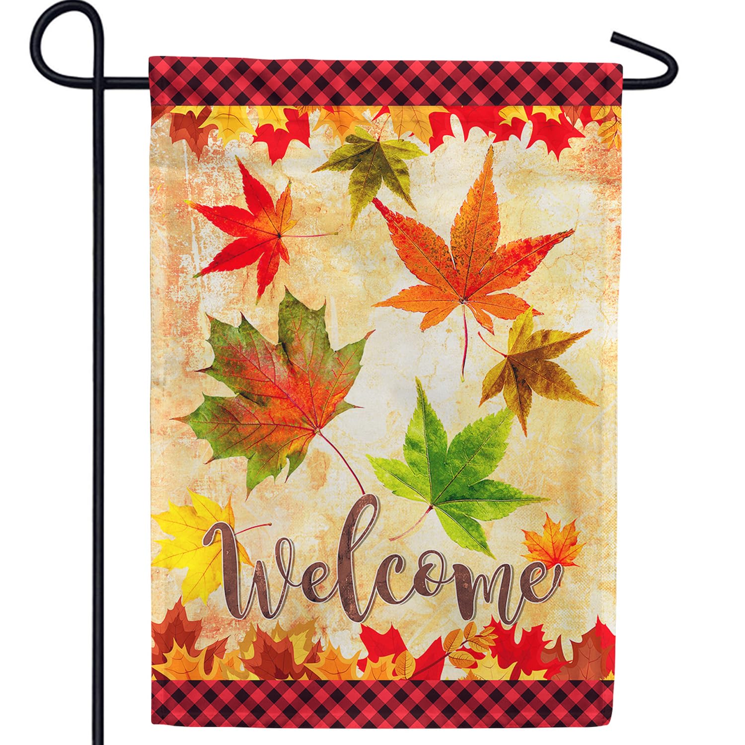 America Forever Welcome Autumn Fall Garden Flag - Colorful Maple Leaves Seasonal Yard Decor - Double Sided Outdoor Flag 12.5x18 Inches - Perfect for Front Porch, Lawn, Patio & Seasonal Home Decoration