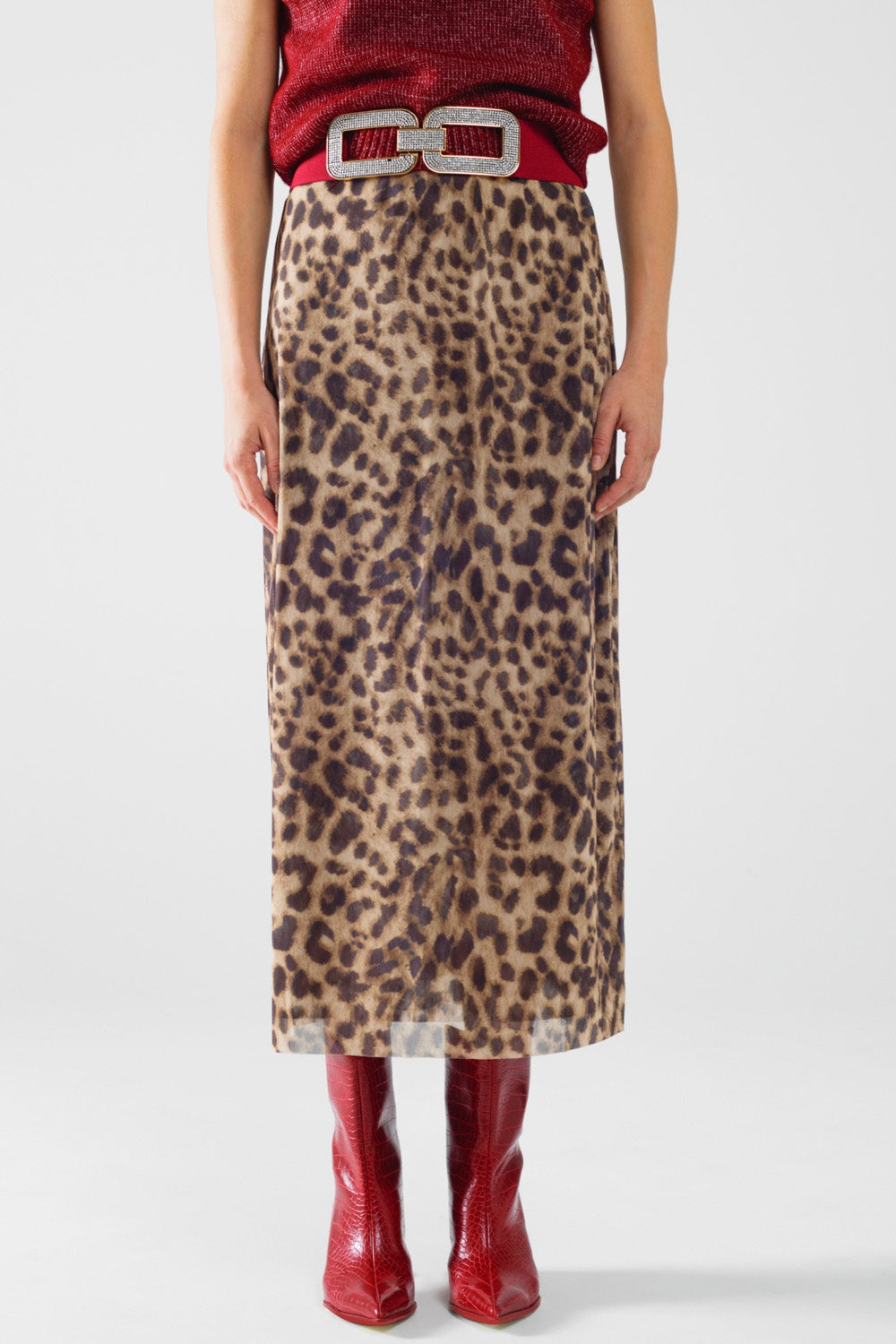 Leopard Print Midi Bodycon Dress - Long & Sheer Women's Fashion for Night Out, Party, and Date Night