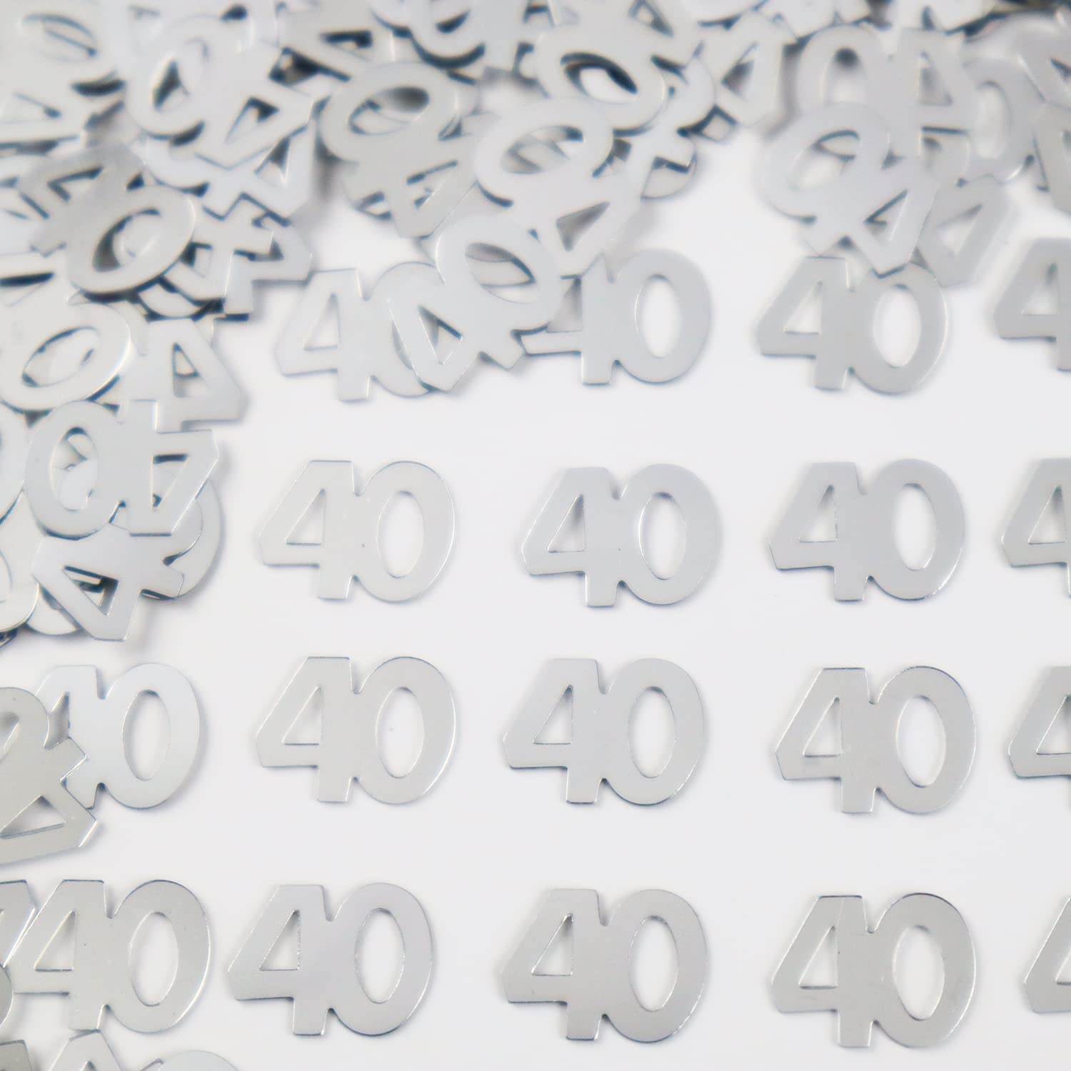 40th Birthday Confetti - Silver Number 40 Table Scatter for Anniversary Party Decorations | Happy Birthday Party Supplies | Perfect for Table Decor, Cake Toppers & Celebration Photos