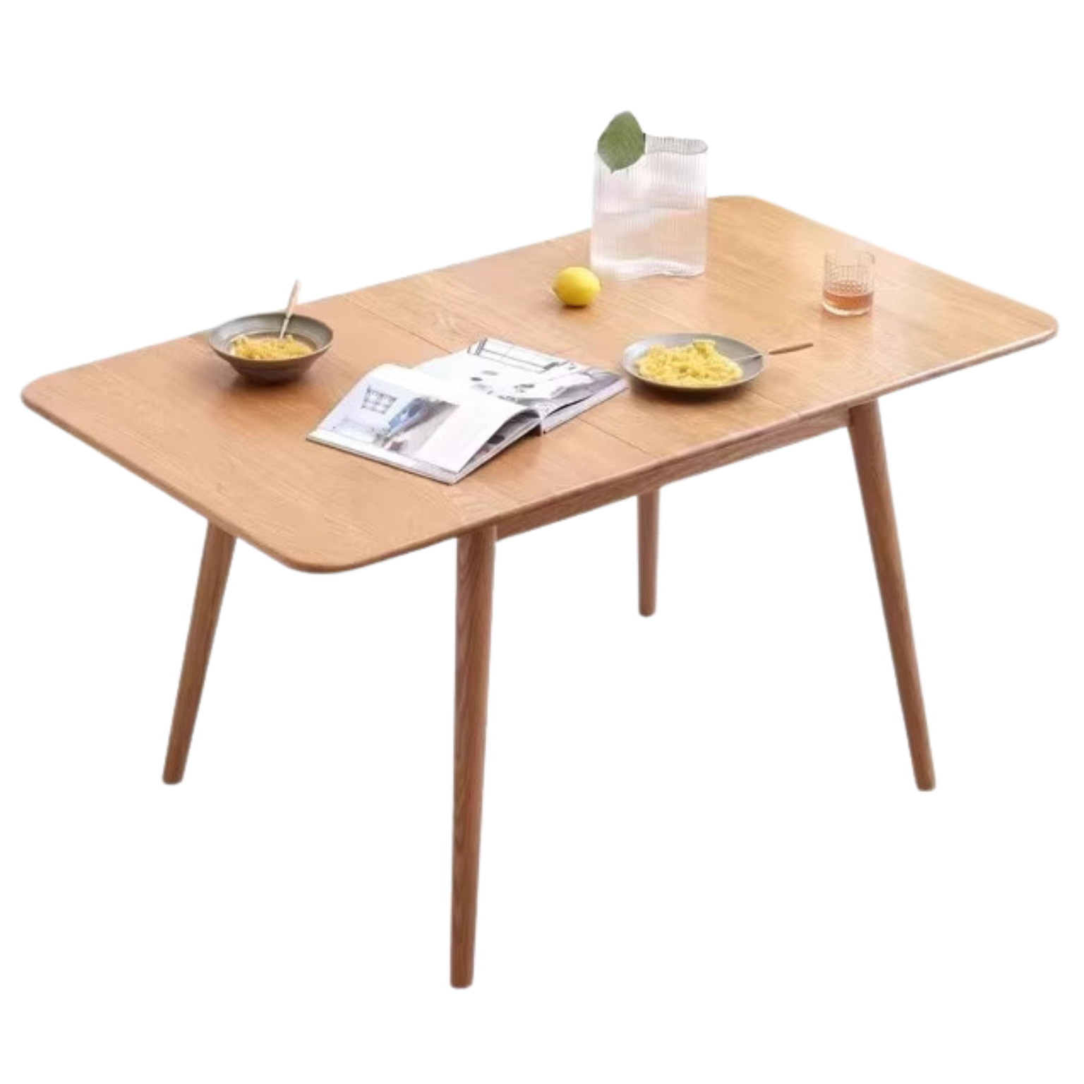 Solid Oak Wood Extendable Folding Dining Table - Space Saving Expandable Table for Small Spaces, Kitchen, Dining Room & Apartment Living