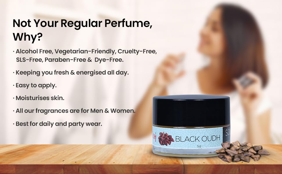 Premium Solid Wax Perfume - Black Oudh 5g | Long-Lasting Unisex Fragrance | Alcohol-Free with Beeswax & Natural Essences | Travel-Friendly Compact Size | Perfect Gift for Men & Women | Ideal for Travel, Office, and Special Occasions