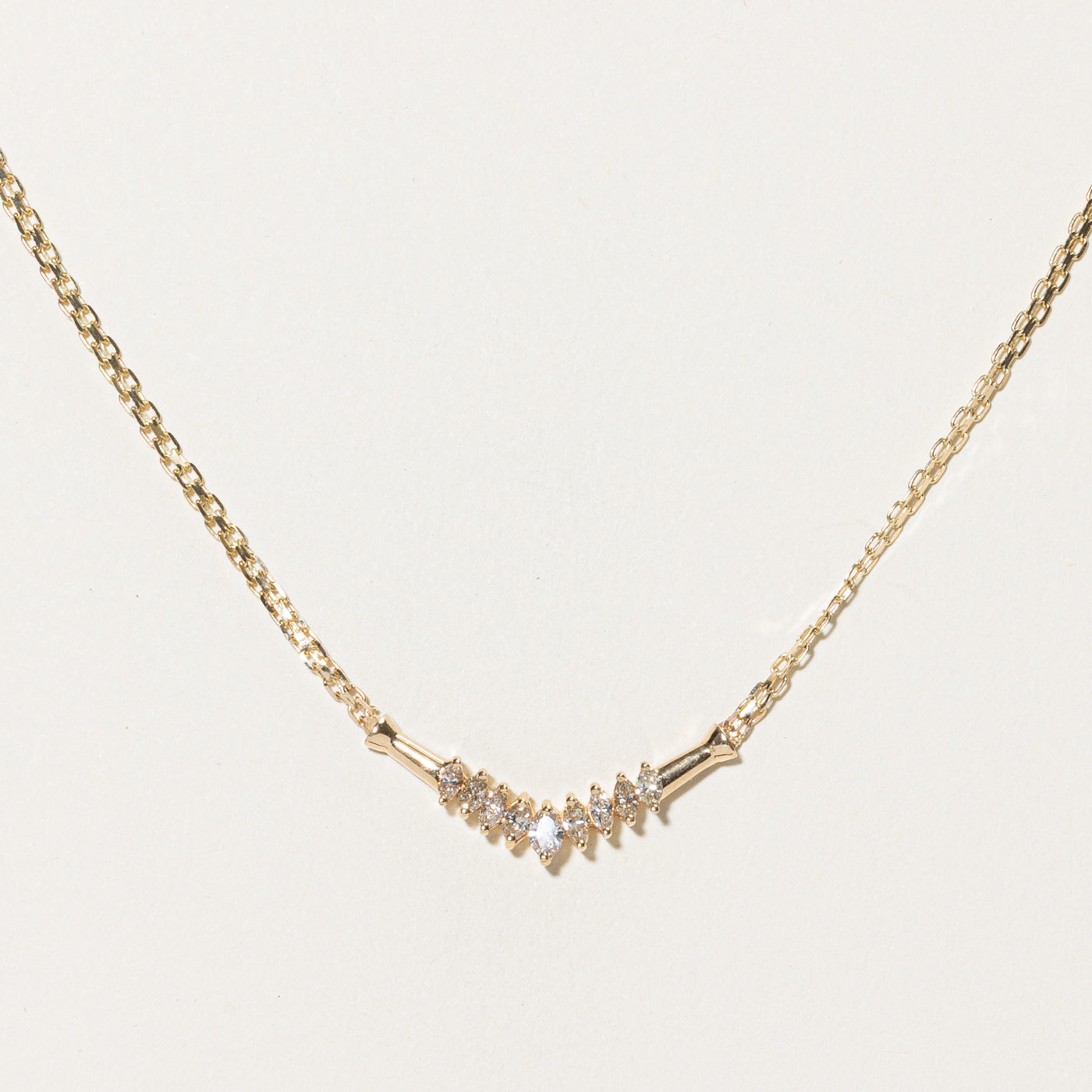 Marquise Diamond Chevron Necklace - 0.50 Carat Total Weight (CTW) - 20 Inch Sterling Silver Chain - Elegant Dainty Jewelry for Women - Perfect Gift for Anniversary, Valentine's Day & Special Occasions