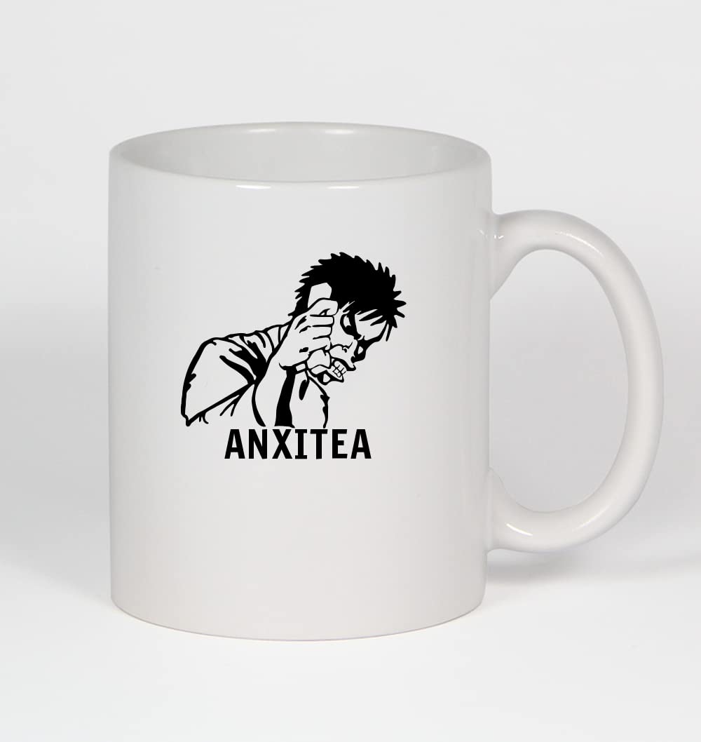 Anxitea Anime M - 11oz Ceramic White Coffee Mug with Handle - Perfect for Hot Tea, Coffee & Hot Chocolate - Cute Gift for Anime Lovers & Office Use