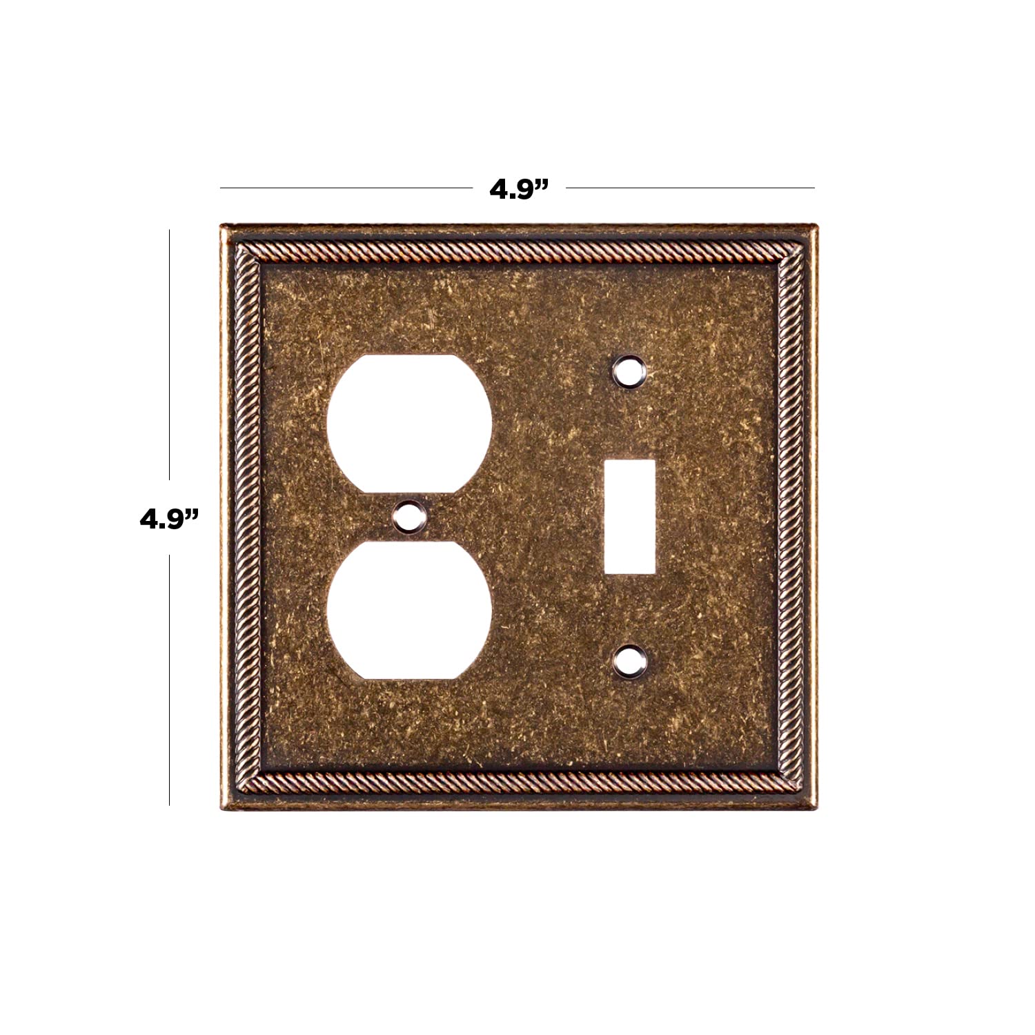 2-Pack Wall Plate Outlet Switch Covers - Decorative Zinc Cast Sponged Bronze Finish | Rocker/Receptacle/Toggle & Combo Styles | Fits Standard Toggle/Duplex Size | Perfect for Home, Office & Commercial Decor Upgrade