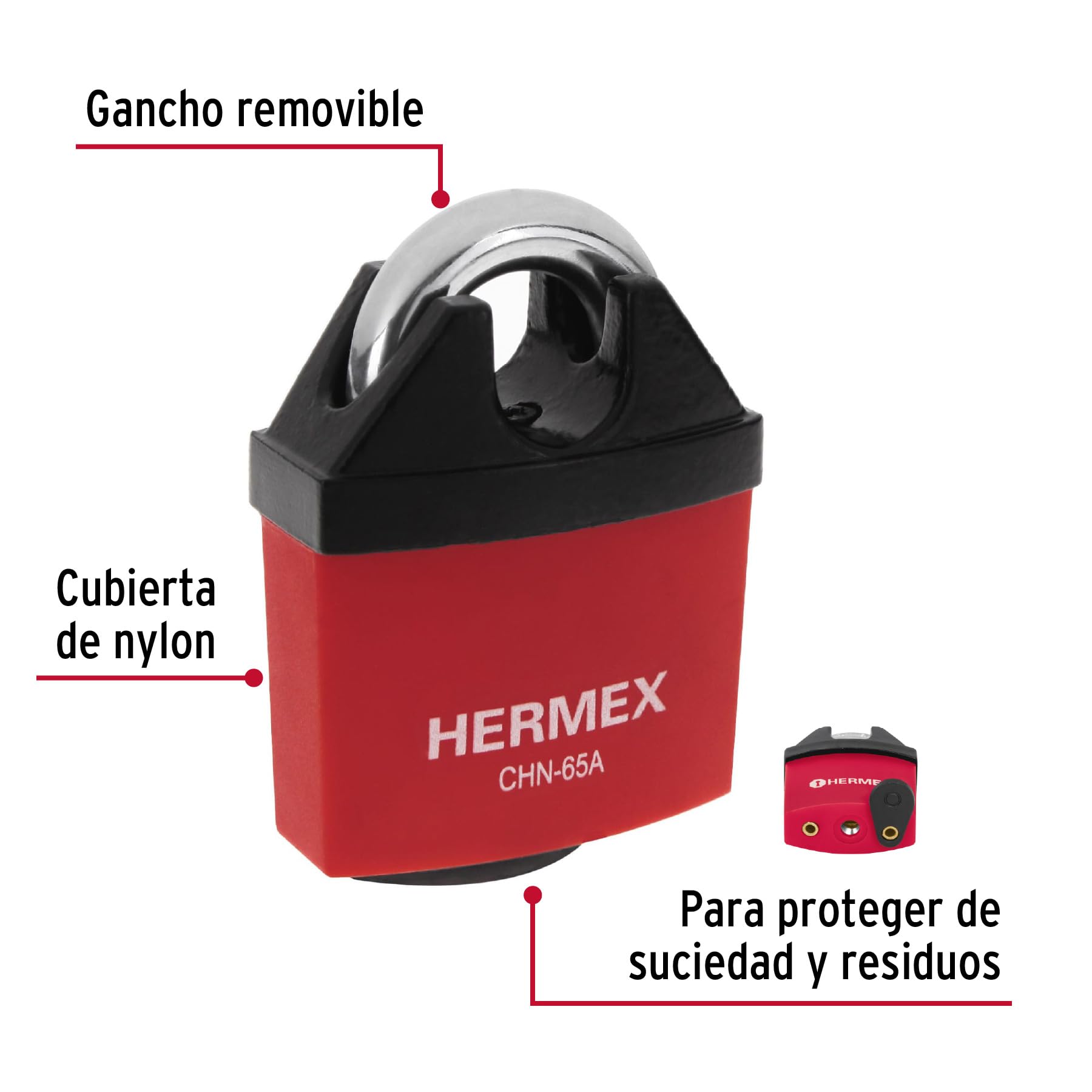 Heavy Duty 65mm Iron Padlock with Anti-Pick Key - High Security Lock for Outdoor Gates, Storage Units, Toolboxes & Sheds - Weatherproof & Tamper Proof Protection