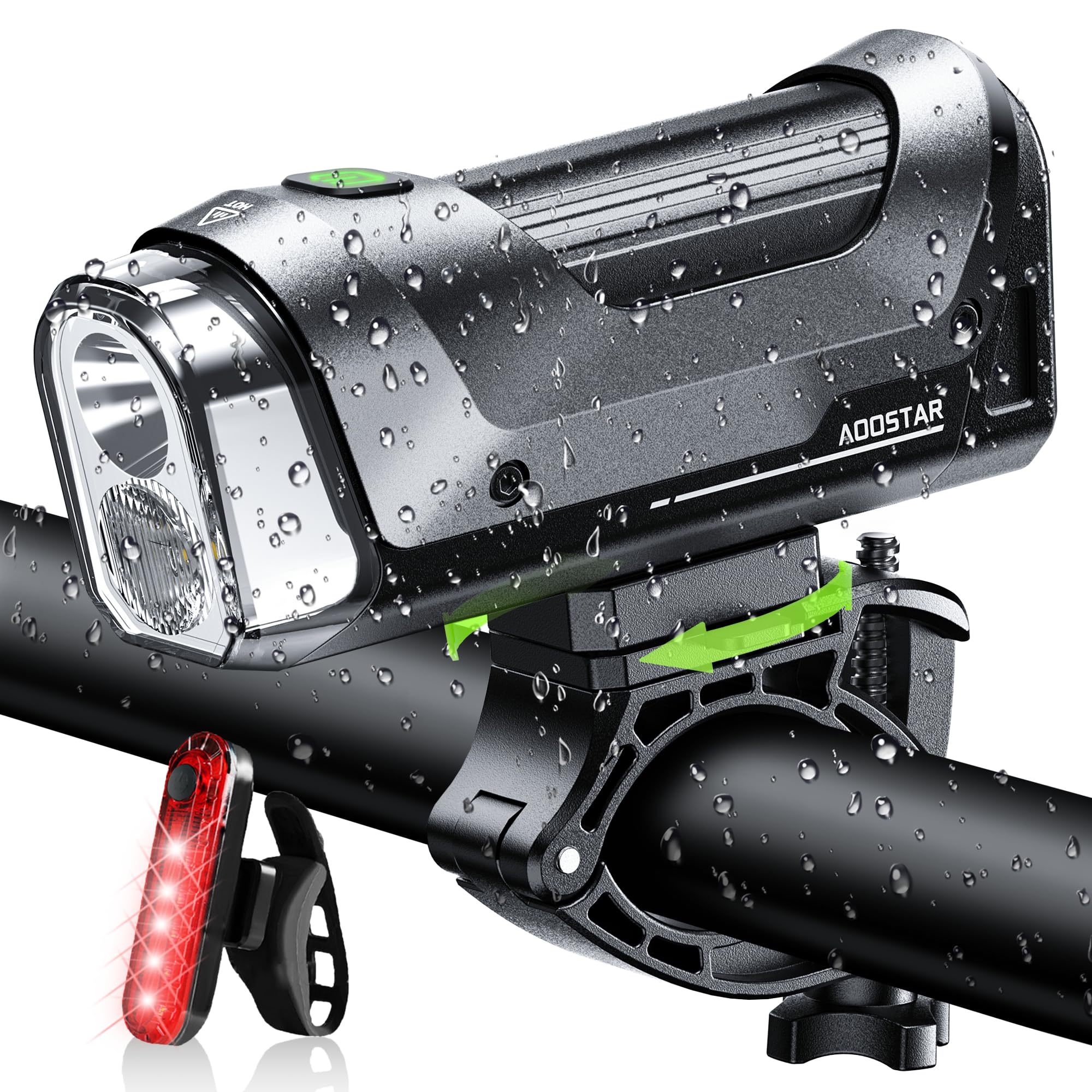 USB Rechargeable Bike Lights Set - 1000 Lumens Bicycle Headlight & Tail Light for Night Riding, 9 Modes & IPX5 Waterproof for Ebike, Road & Mountain Biking | Perfect for Commuting, Trail Adventures & Safety Cycling