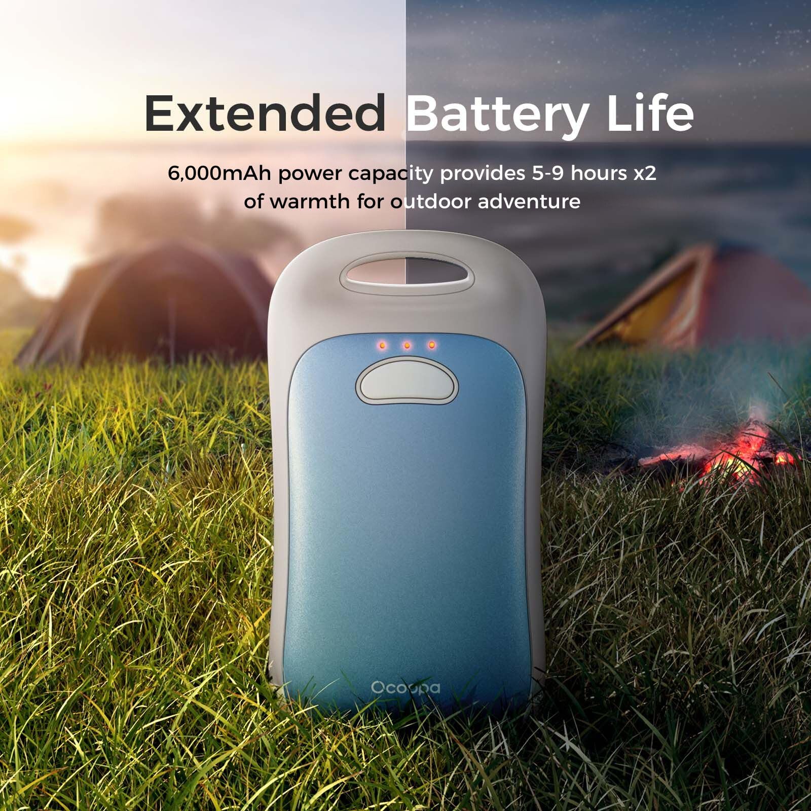 OCOOPA Magnetic Rechargeable Hand Warmers 2 Pack - IP45 Water Resistant, UL Certified, Portable Electric Hand Warmer with 9-Hour Battery Life - Perfect for Winter Sports, Camping, Hiking & Raynaud's Syndrome Relief - Great Tech Gift for Men & Women