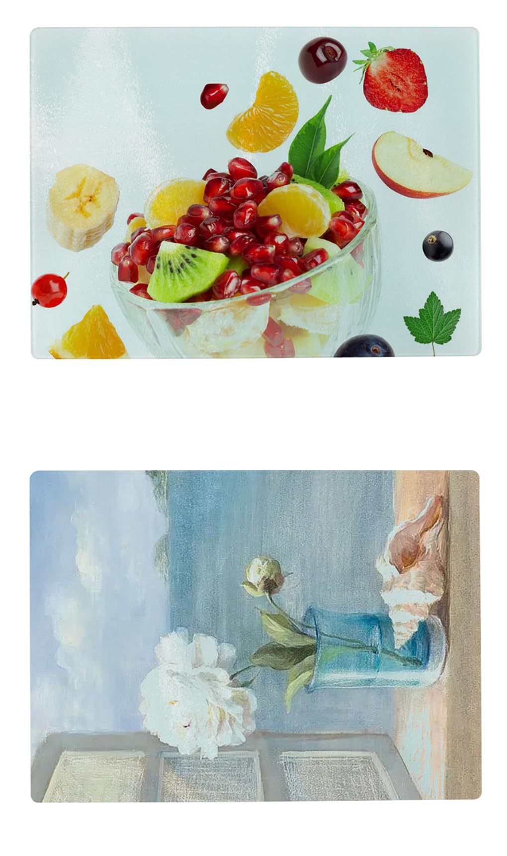 25-Pack 11x7.9 Inch Tempered Glass Cutting Boards - Sublimation Ready with White Coating & Rough Texture - Perfect for Heat Press Transfers, DIY Crafts, and Kitchen Use