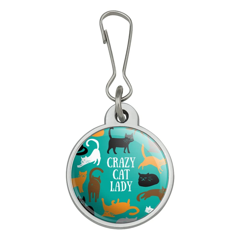 Crazy Cat Lady Zipper Pull Charm - Teal, Orange, Black, Brown - Decorative Accessory for Jackets, Handbags, Purses, Luggage & Backpacks | Fun Fashion Statement for Cat Lovers