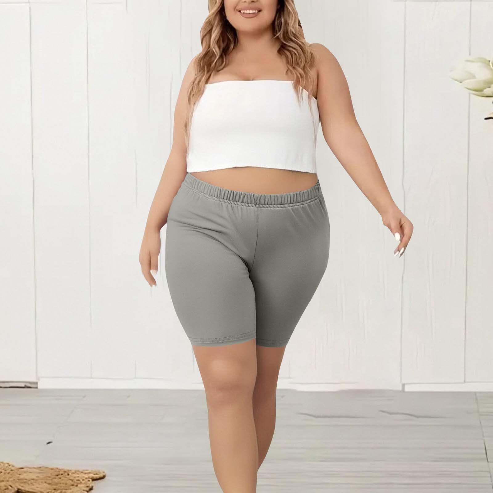 Plus Size Yoga Shorts for Women - Lightweight Biker Shorts for Workout & Summer