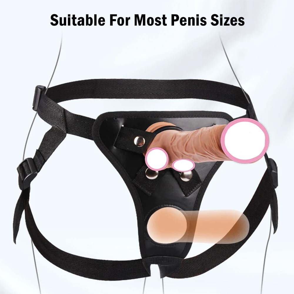 Double Penetration Strap-On Harness Pants for Couples - Adjustable BDSM Anal Sex Toy with Dual O-Rings - Universal Fit for Different Sizes - Perfect for Roleplay, Bondage & Spicing Up Your Sex Life