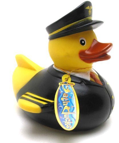 Funny Airline Pilot Captain Rubber Duck Bath Toy - Perfect for Aviation Enthusiasts, Kids Bath Time & Collectors