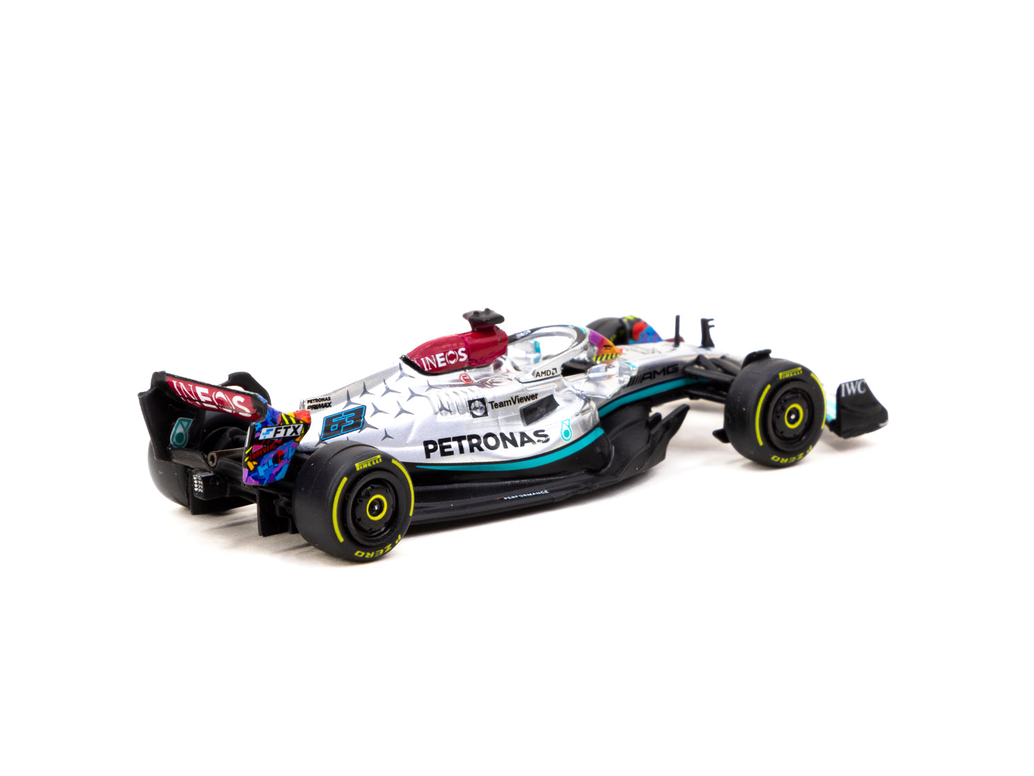 Tarmac Works X iXO Models 1/64 Mercedes AMG F1 W13 E Performance Miami Grand Prix 2022 #63 George Russell Diecast Car - Collectible F1 Racing Model for Display & Racing Enthusiasts
