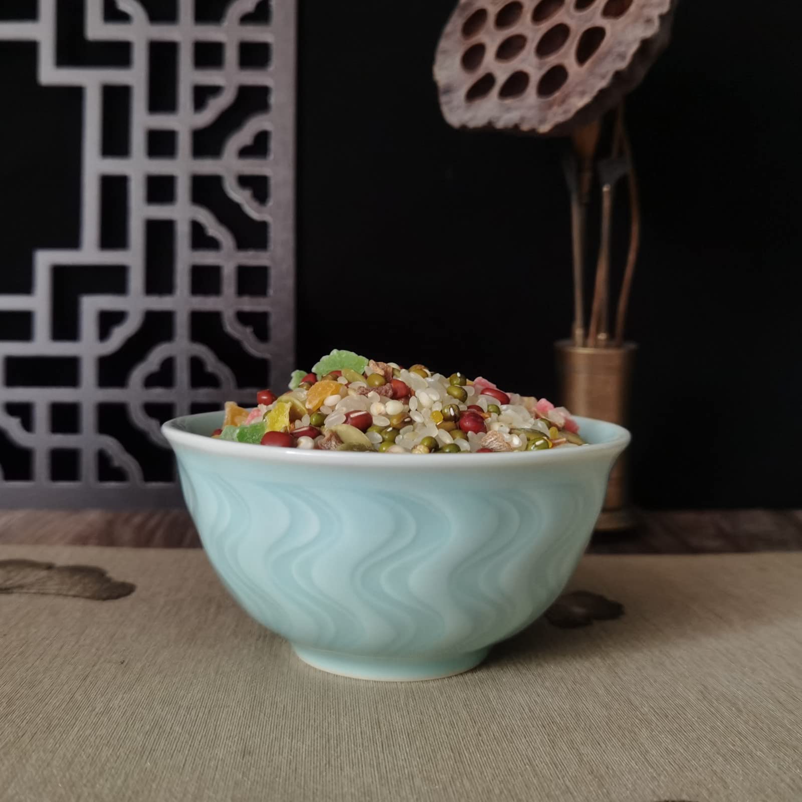 Premium Celadon Chinese Rice Bowl - 4.25 Inch Microwave & Dishwasher Safe Porcelain Tableware for Cereal, Soup, Sauce (Light Blue) | Elegant Dining, Asian Cuisine, Home Decor Gift