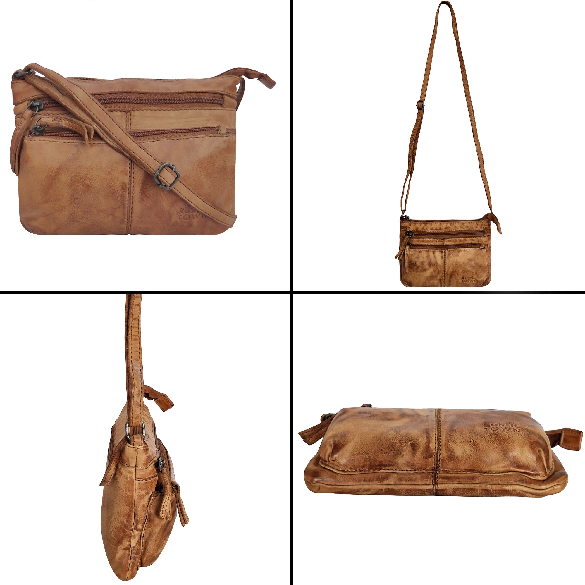 Genuine Leather Crossbody Purse for Women - Stylish & Durable Cognac Shoulder Bag - Perfect for Work, Travel & Everyday Use