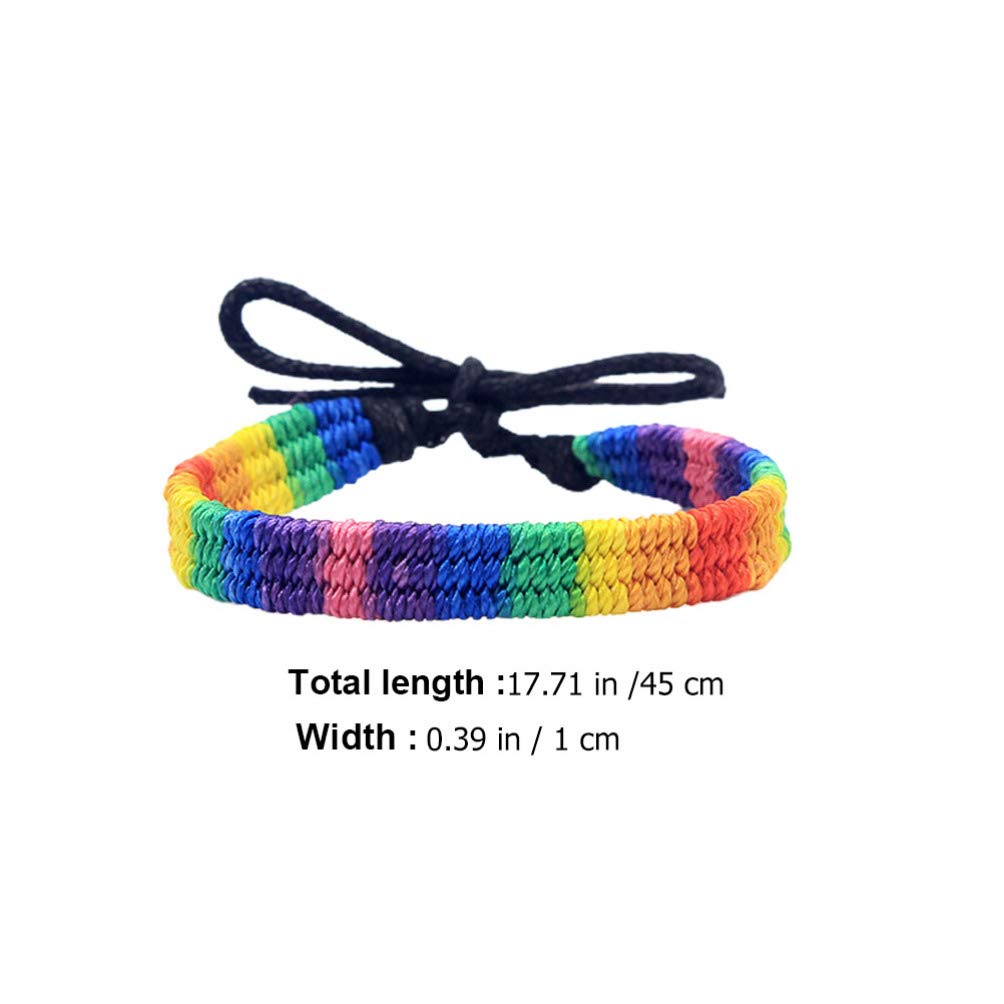 10pcs Handmade Pride Braided Bracelets - LGBT Rainbow Bracelet for Men & Women - Cotton Woven Rope Friendship Bracelet - Perfect for Pride Month, LGBTQ+ Events & Daily Wear