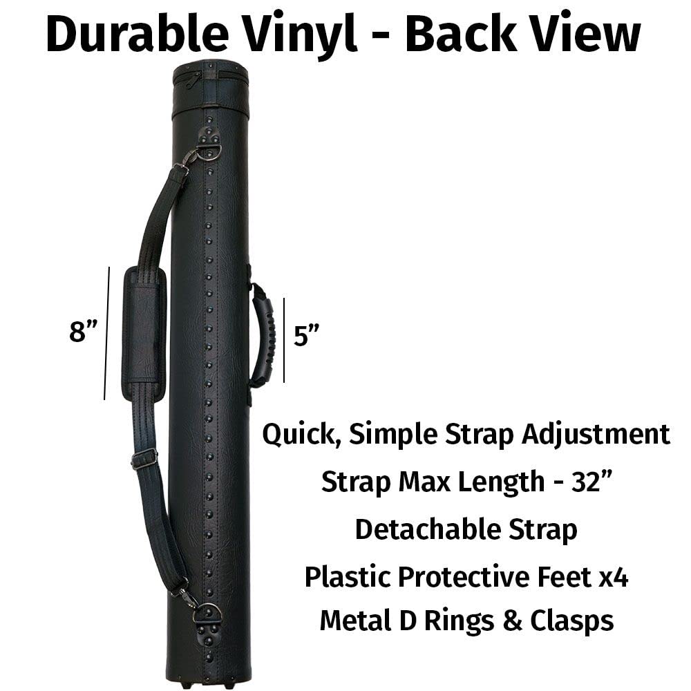 Viking Pool Cue Case with Shoulder Strap - Durable Vinyl Shell & Soft Felt Interior - Billiard Cue Storage Bag for Pool Sticks - Perfect for Travel, Tournaments & Home Use - Essential Billiards Equipment & Pool Table Accessories