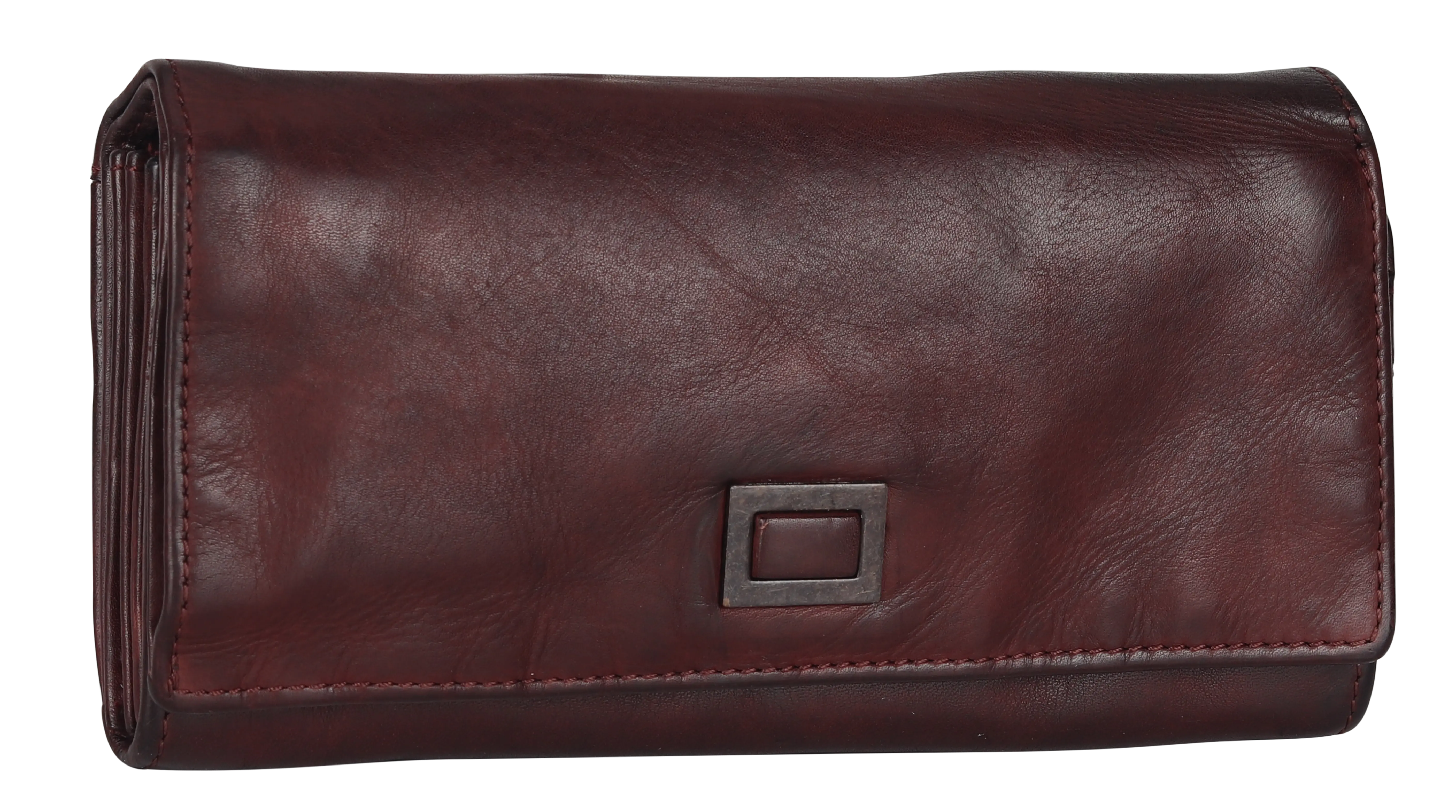 BOL Women's Square Tab Leather Wallet - Slim RFID Blocking Credit Card Holder for Everyday Use, Travel & Gift Giving
