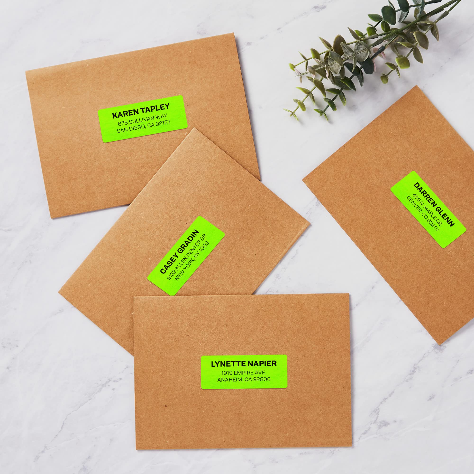Avery Neon Green Address Labels 1 x 2 5/8