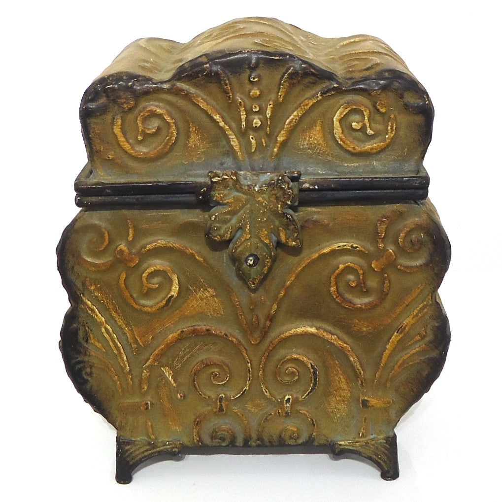 Vintage Metal Scroll Box - Handcrafted Decorative Storage for Jewelry, Keepsakes & Gifts | Perfect for Home Decor, Wedding Favors & Special Occasions