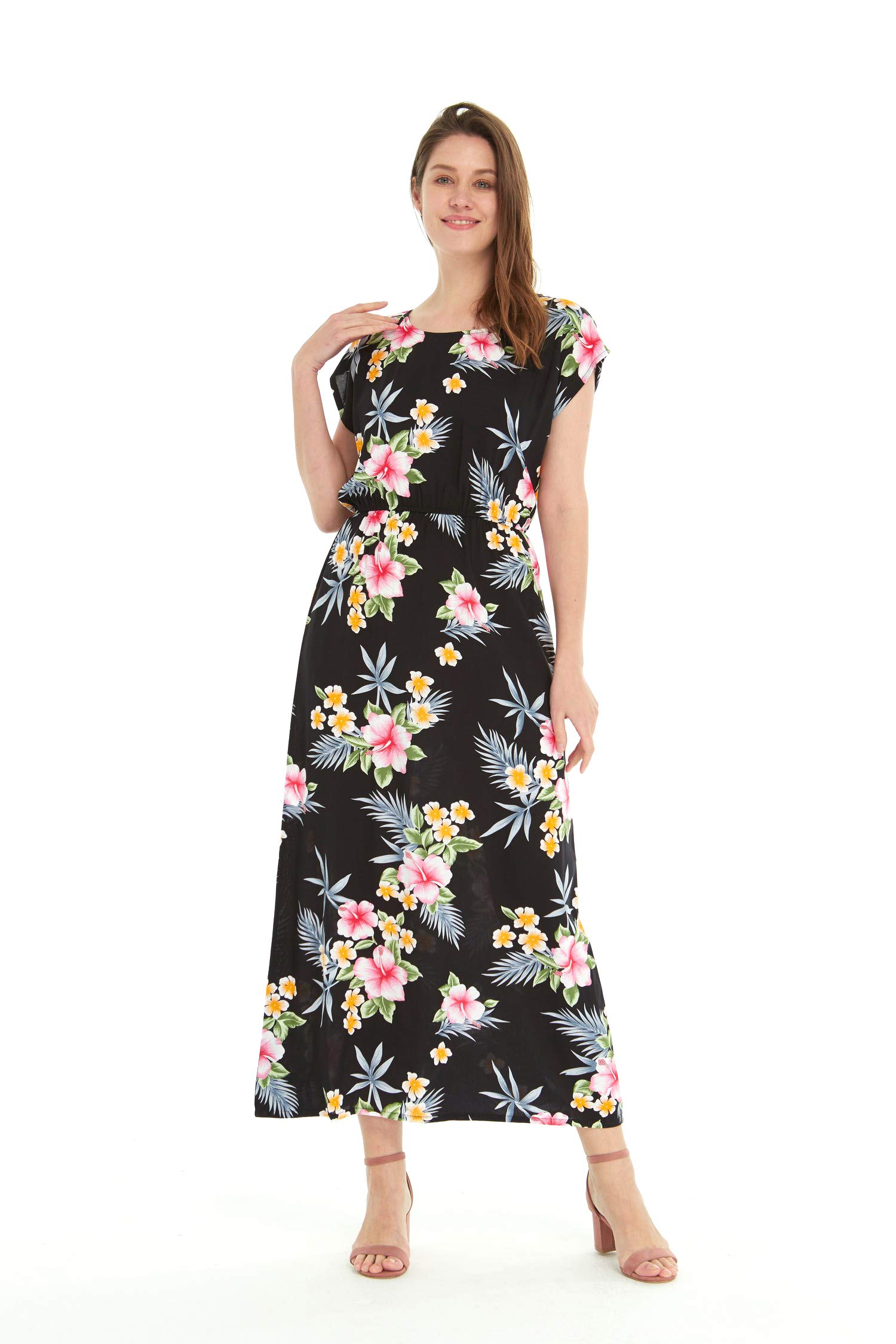 Hawaiian Luau Outfits for Family - Matching Hibiscus Print Black Shirts for Men, Women, Boys & Girls | Perfect for Beach Parties, Summer Vacations and Tropical Themed Events