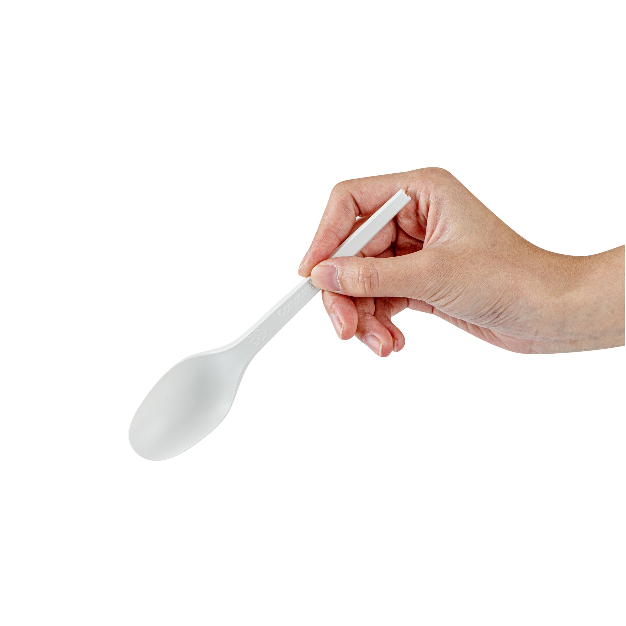 Eco-Friendly White CPLA Compostable Plastic Spoons - Heat Resistant, 6.5 Inch, 250 Count Bulk Box - Perfect for Parties, Picnics & Catering Events