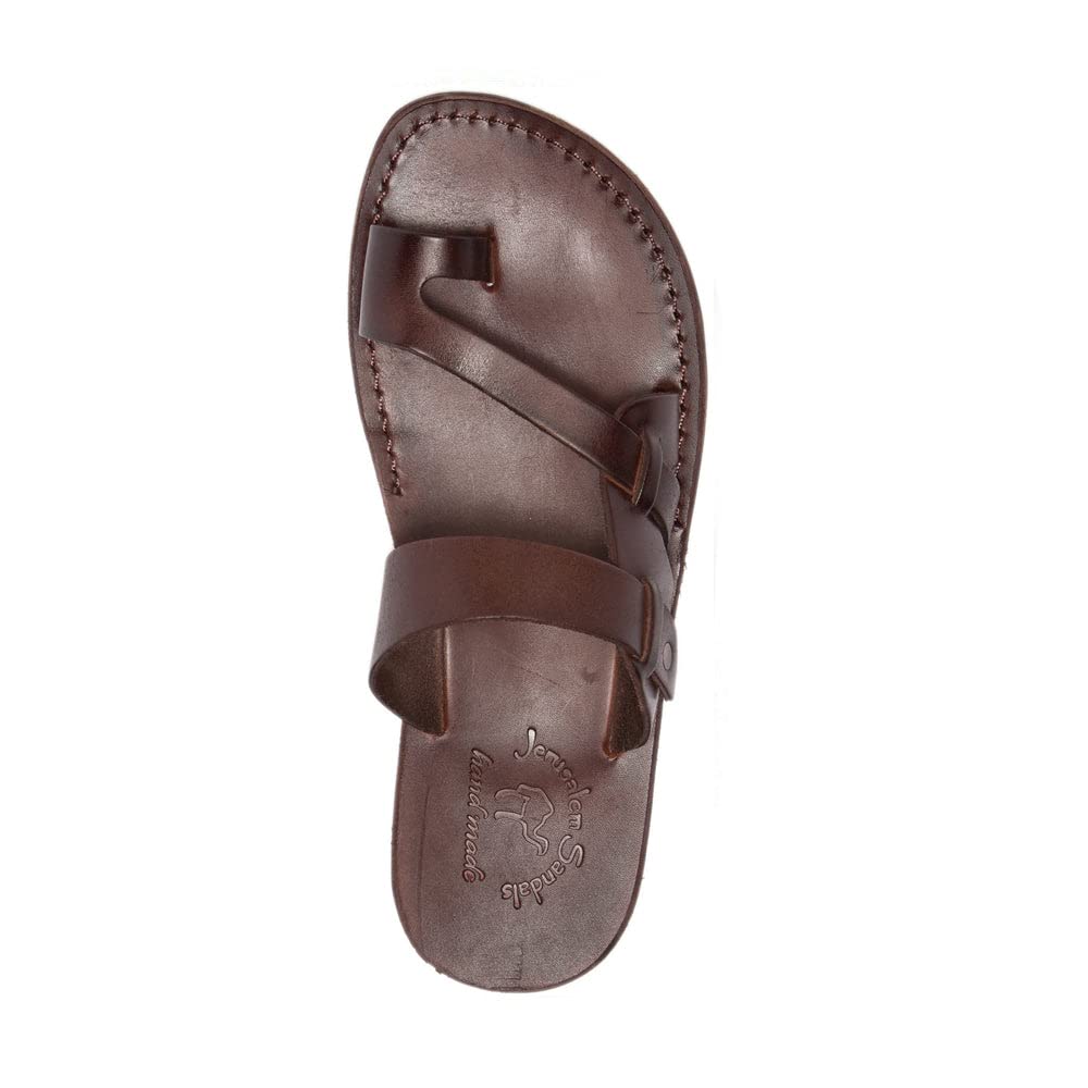 Jabin Men's Leather Toe Loop Sandals - Comfortable & Stylish Summer Footwear for Beach, Pool, and Casual Outings