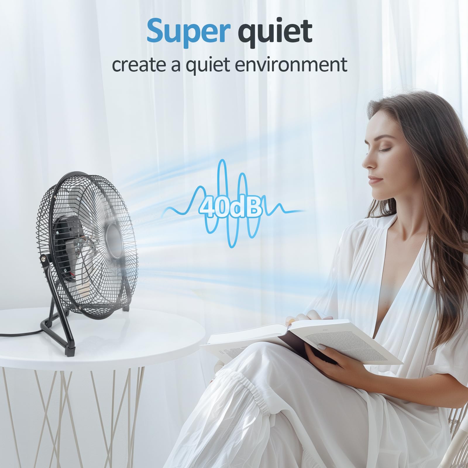 BEESTAR 9 Inch 3-Speed Quiet Floor Fan - Adjustable Tilt Metal Desk Fan for Home, Office & Bedroom - Portable Cooling Fan for Indoor Use, Personal Space & Workspace (Black)
