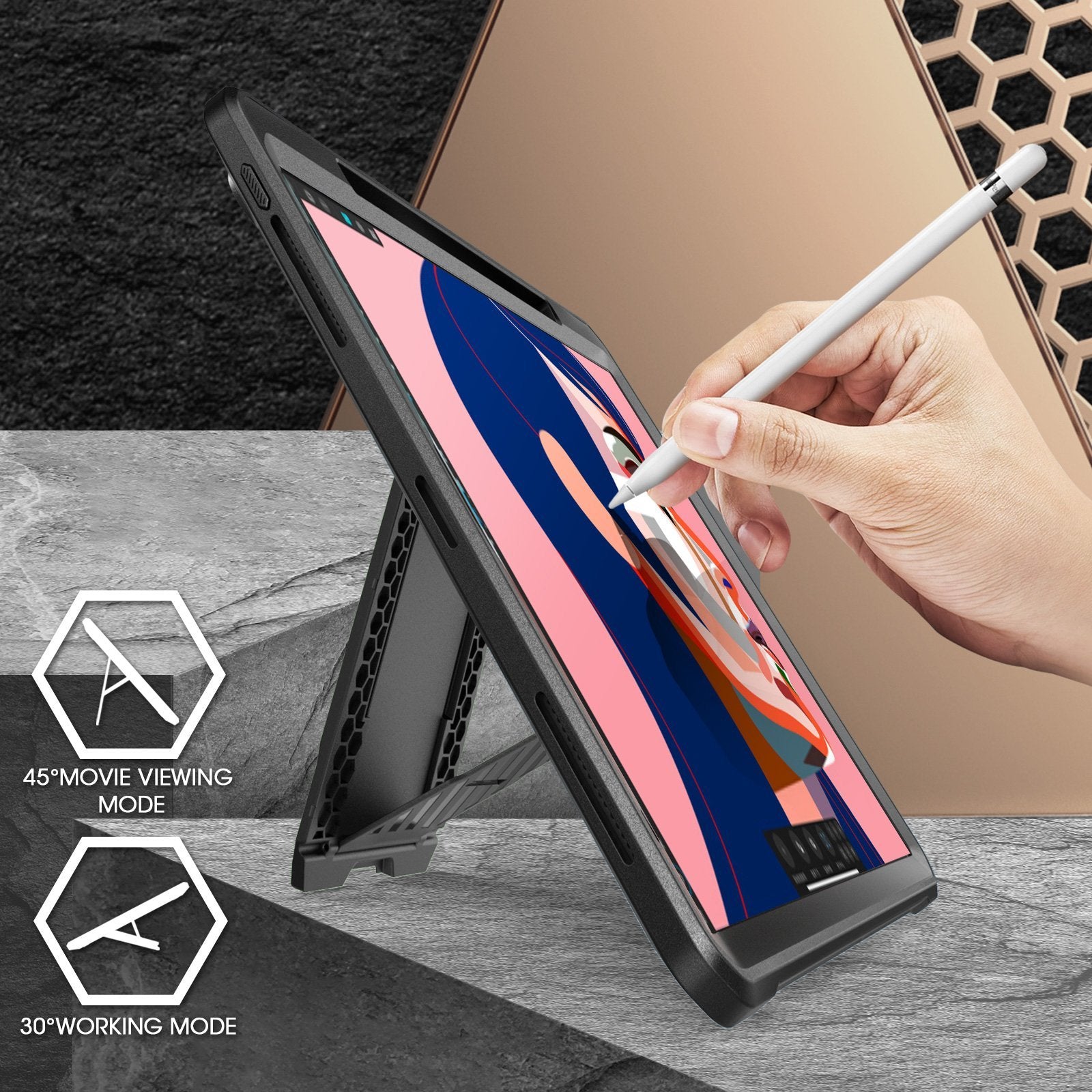 iPad Pro 12.9 Inch (2020) Shockproof Case - Unicorn Beetle Pro Heavy Duty Rugged Cover with Screen Protector | Perfect for Outdoor, Travel & Work Protection