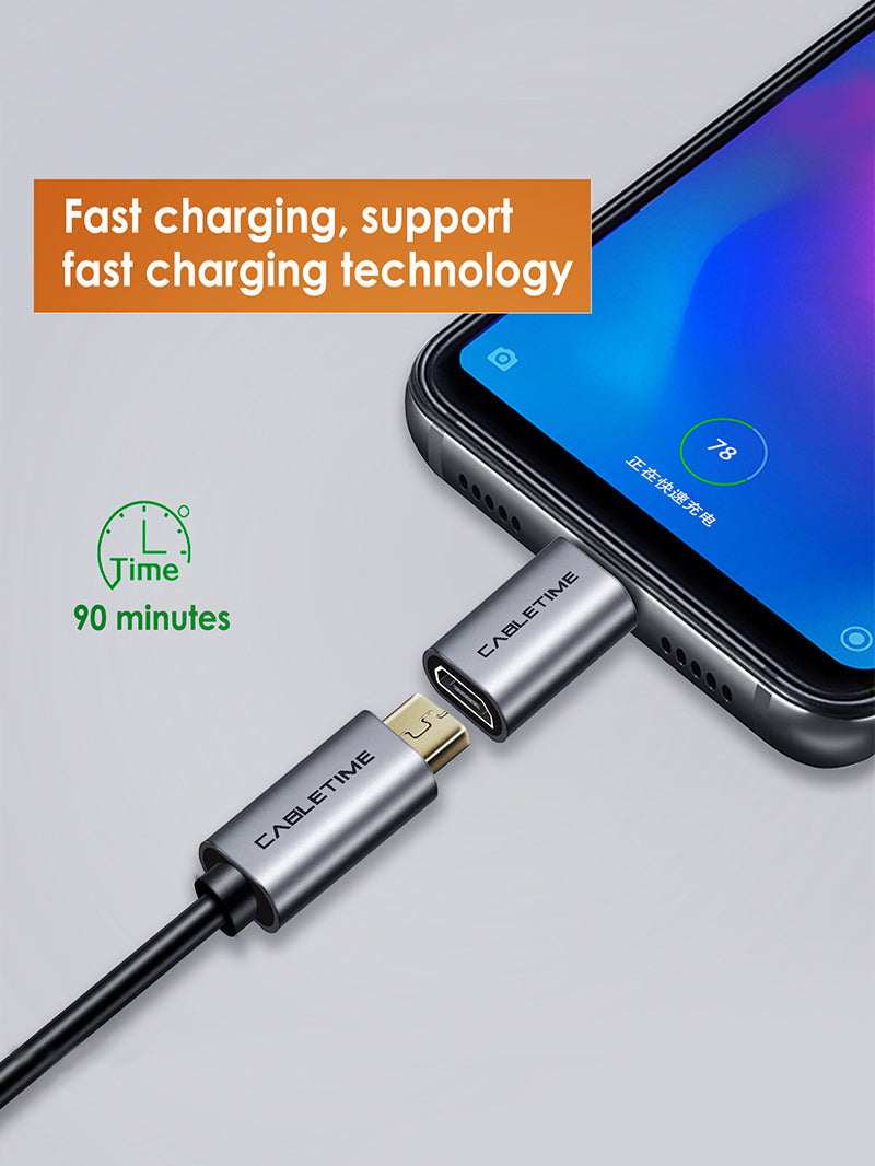 USB C to Micro B Adapter - Male to Female Connector for Charging & Data Transfer - Compatible with Smartphones, Tablets & More