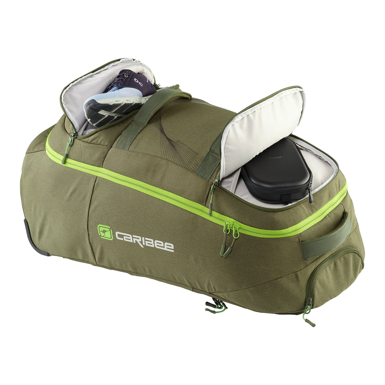 Caribee Adventure 70L Duffle Bag with Backpack Straps - Olive Green - Perfect for Travel, Camping & Outdoor Adventures