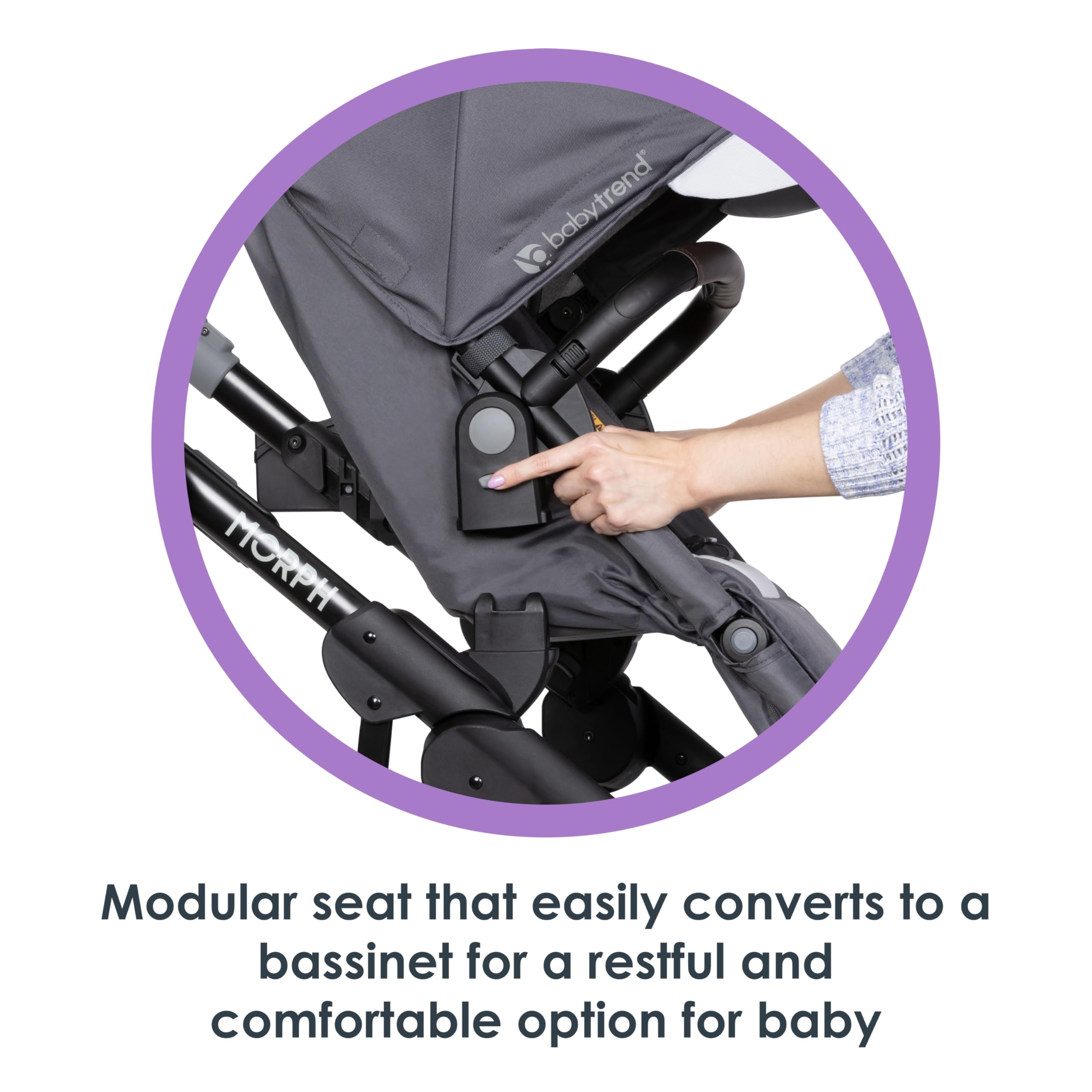 Baby Trend Morph Single to Double Modular Stroller - Convertible Lightweight Stroller for Twins or Infant, Dash Grey | Perfect for Travel, Shopping & Daily Walks